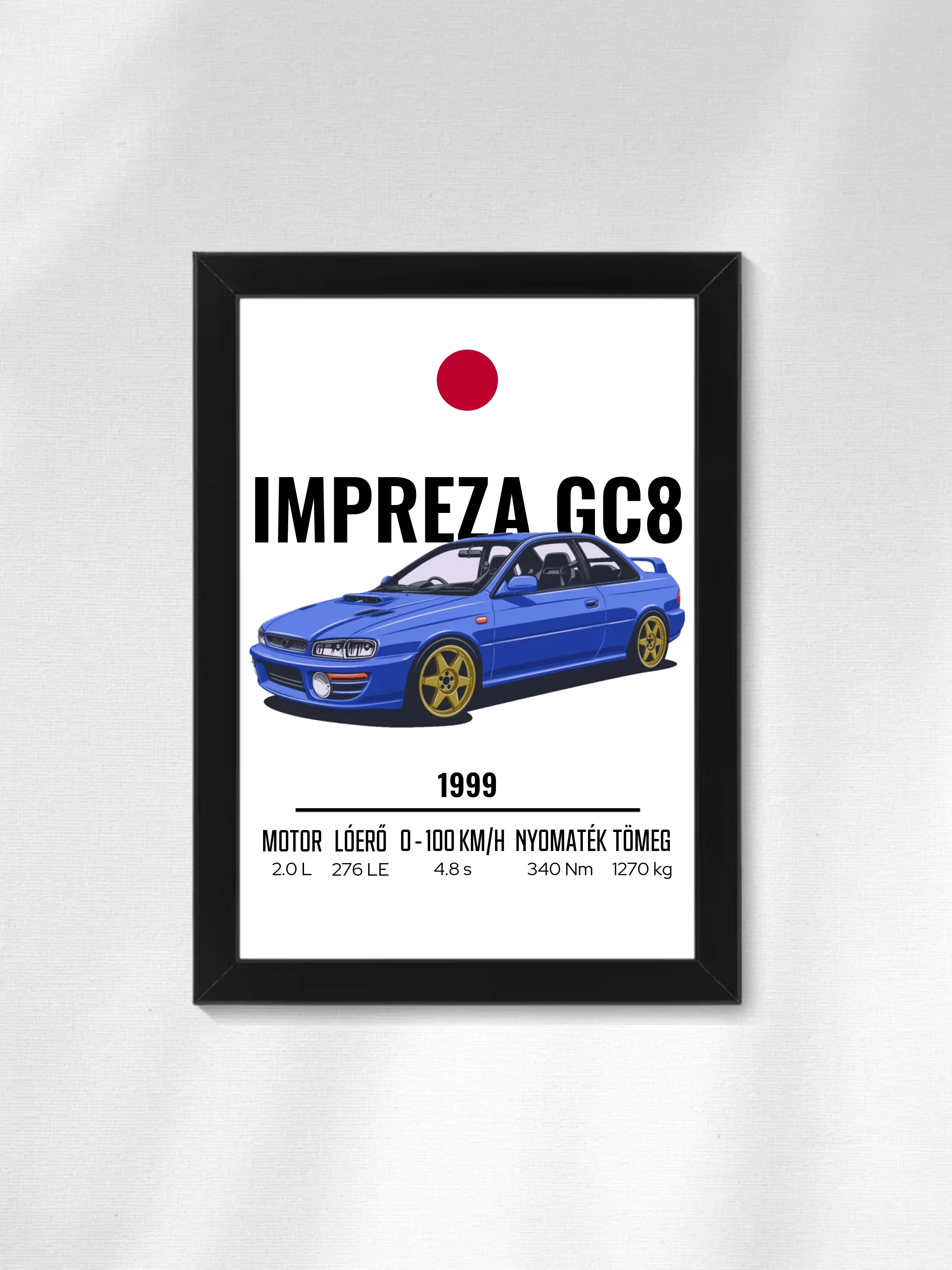 Autó illusztráció - Impreza GC8 4. - Falikép