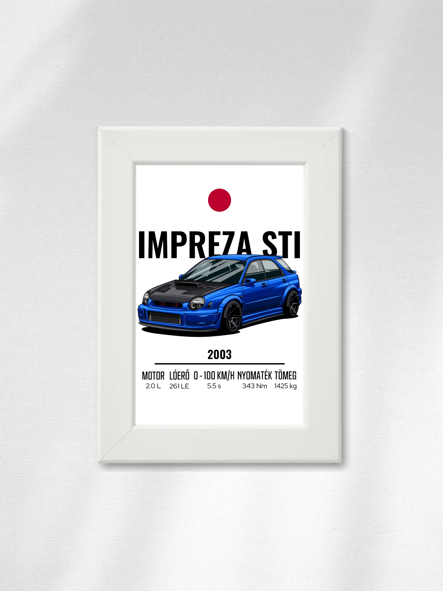 Autó illusztráció - Impreza STI 8. - Falikép