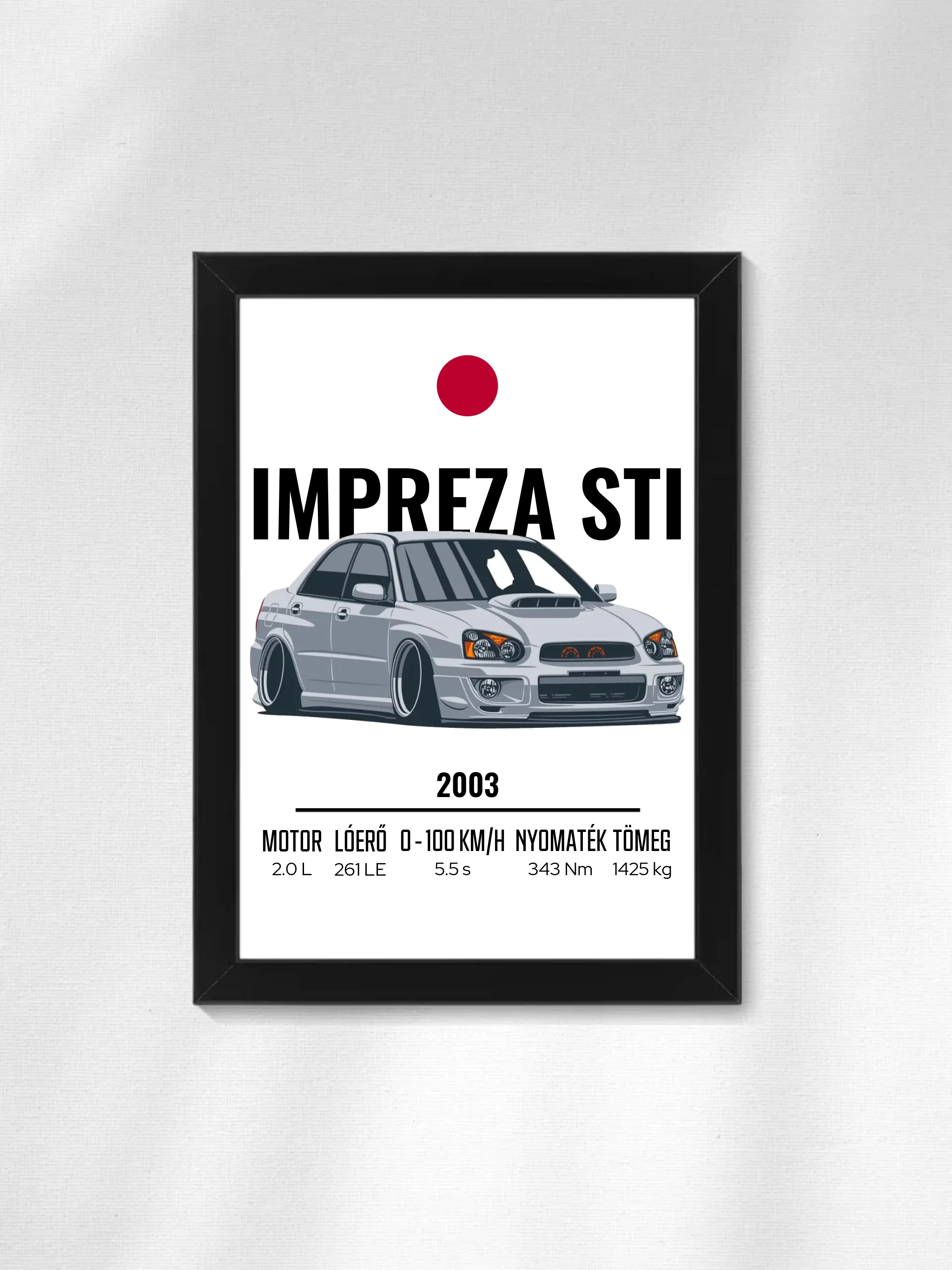 Autó illusztráció - Impreza STI 9. - Falikép