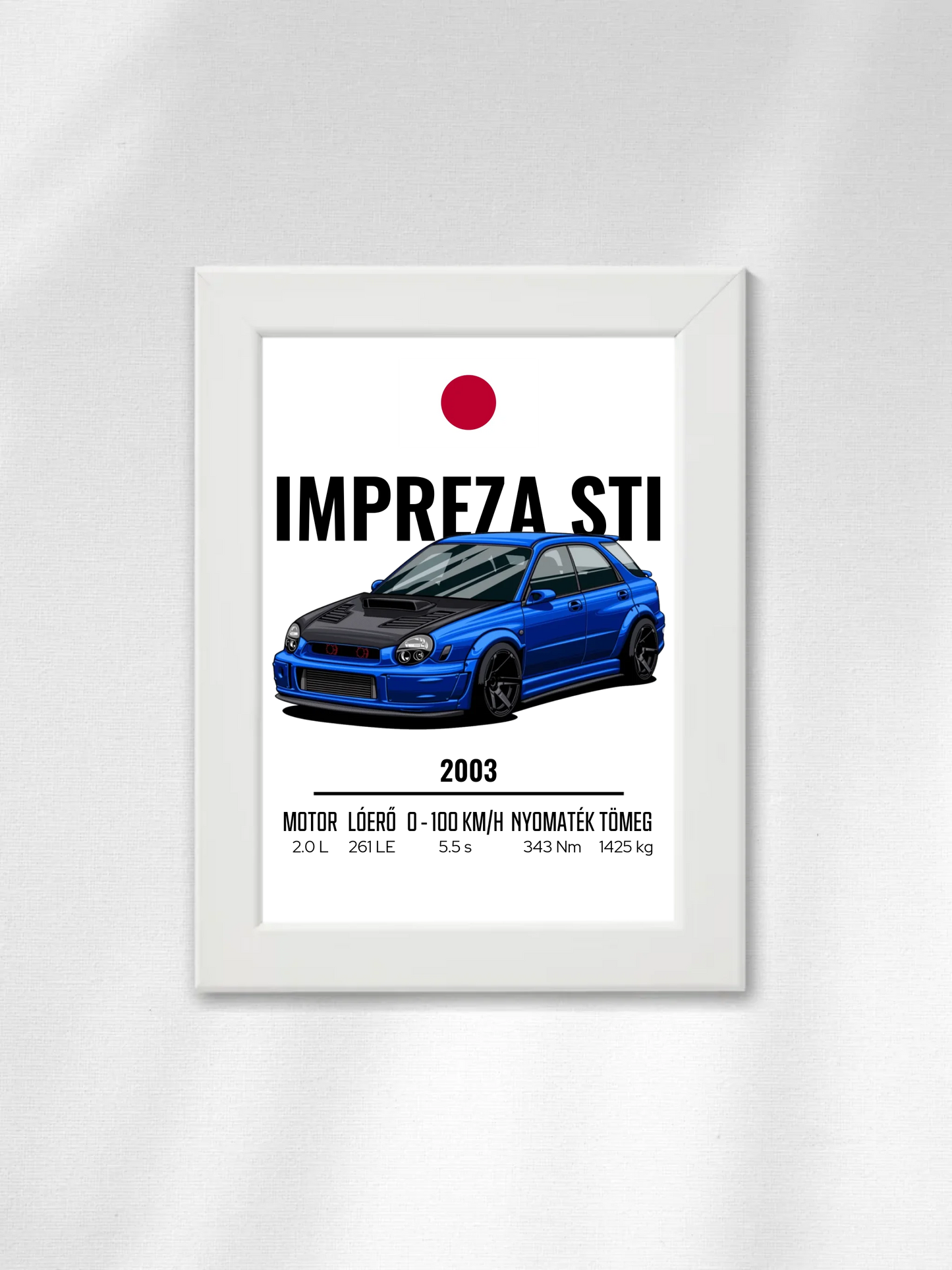 Autó illusztráció - Impreza STI 8. - Falikép