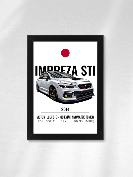 Autó illusztráció - Impreza WRX 7. - Falikép