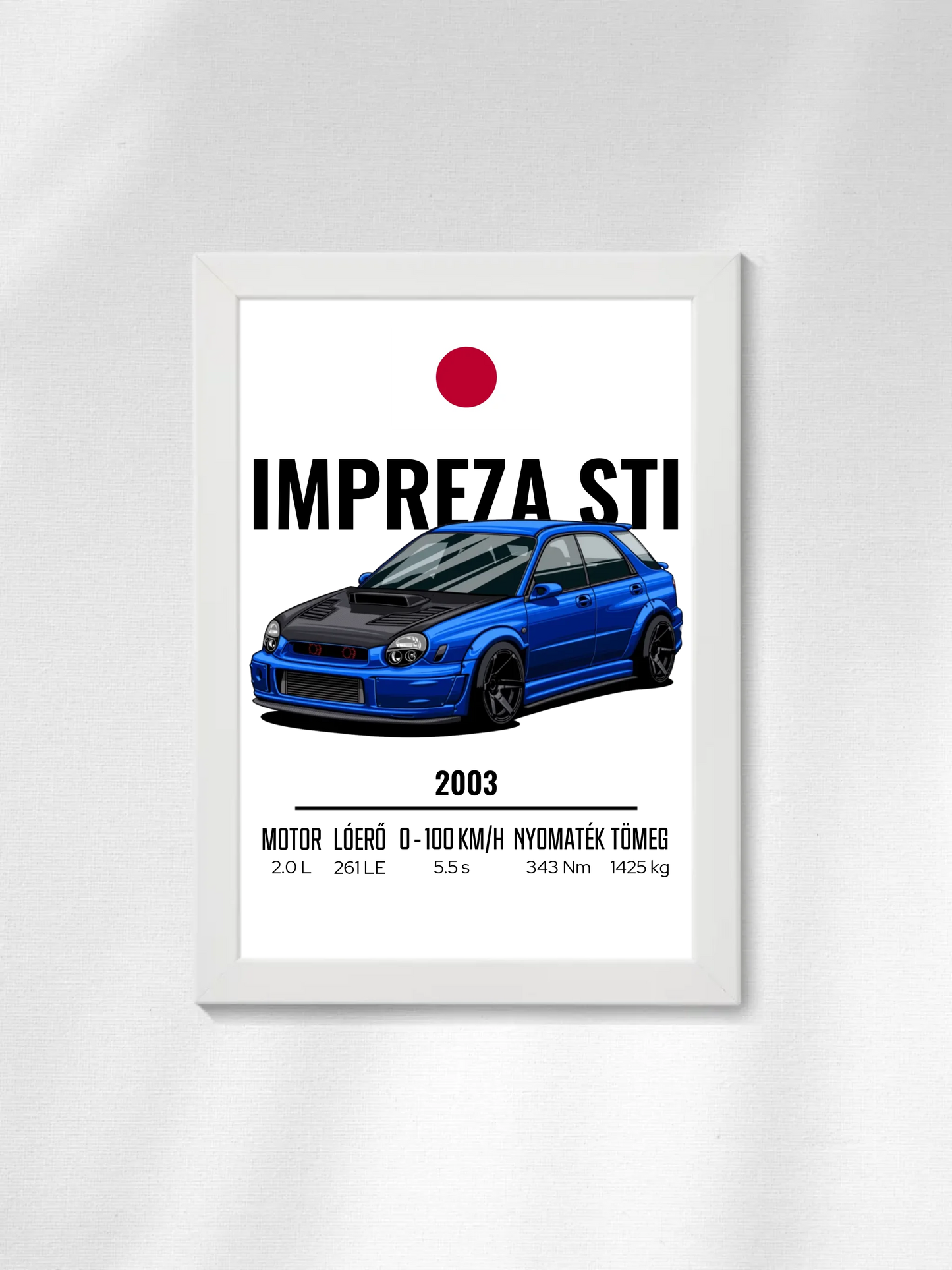 Autó illusztráció - Impreza STI 8. - Falikép