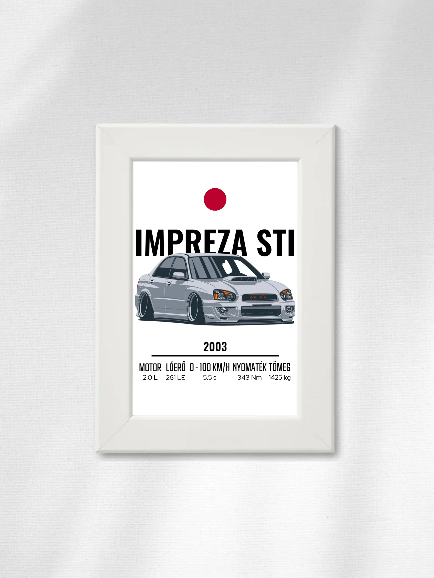 Autó illusztráció - Impreza STI 9. - Falikép