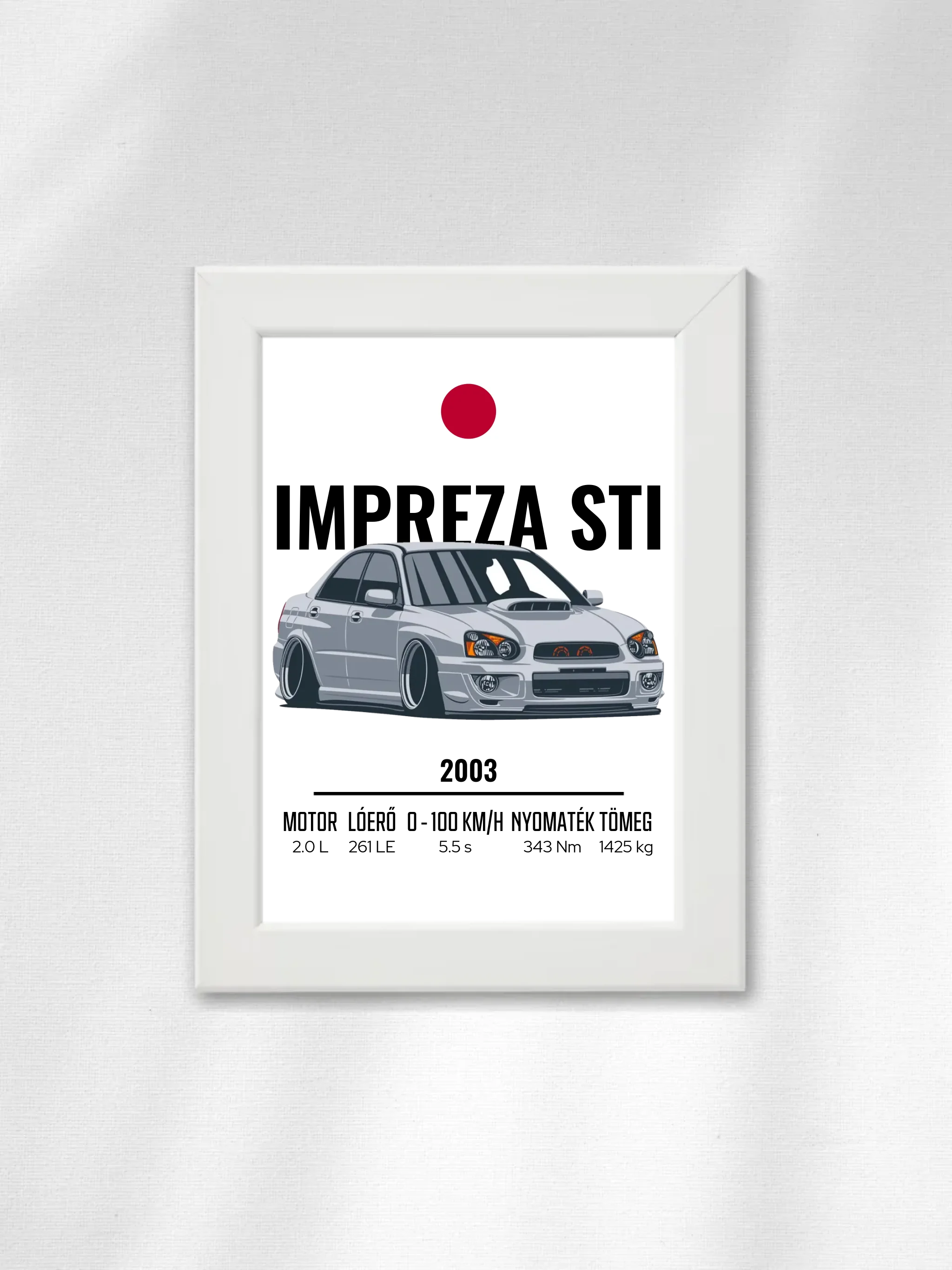 Autó illusztráció - Impreza STI 9. - Falikép