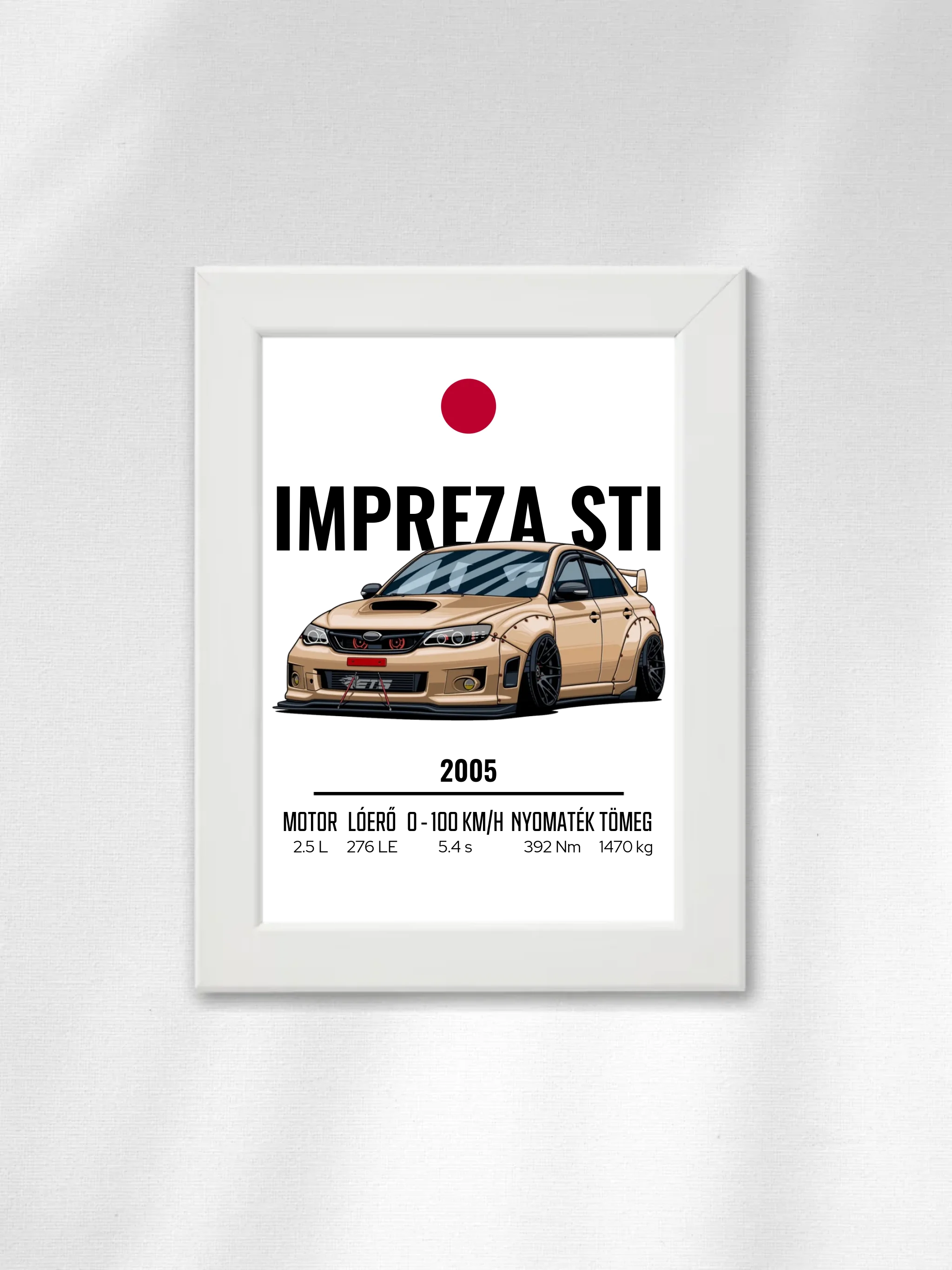 Autó illusztráció - Impreza STI 10. - Falikép