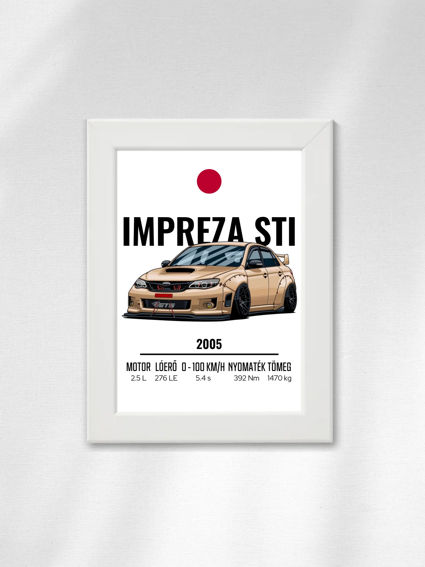 Autó illusztráció - Impreza STI 10. - Falikép