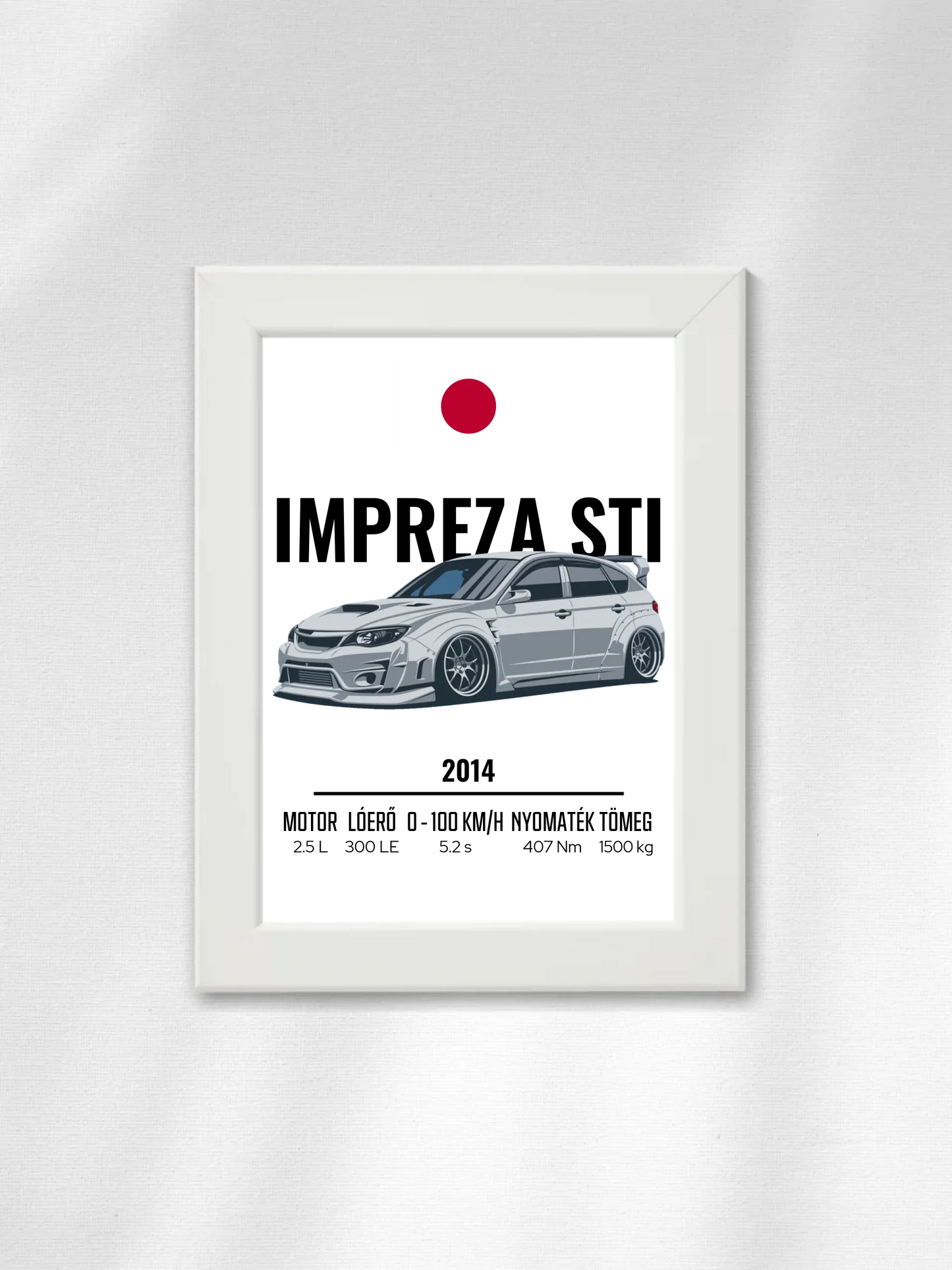 Autó illusztráció - Impreza STI 12. - Falikép