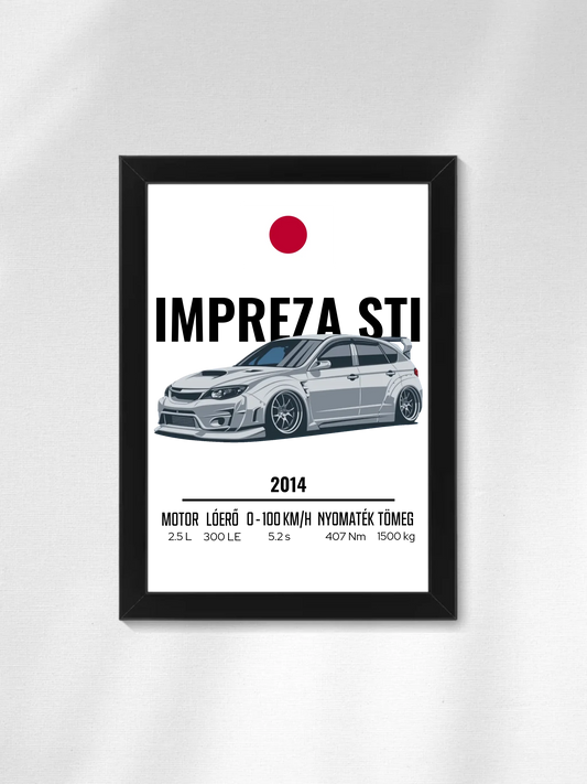 Autó illusztráció - Impreza STI 12. - Falikép