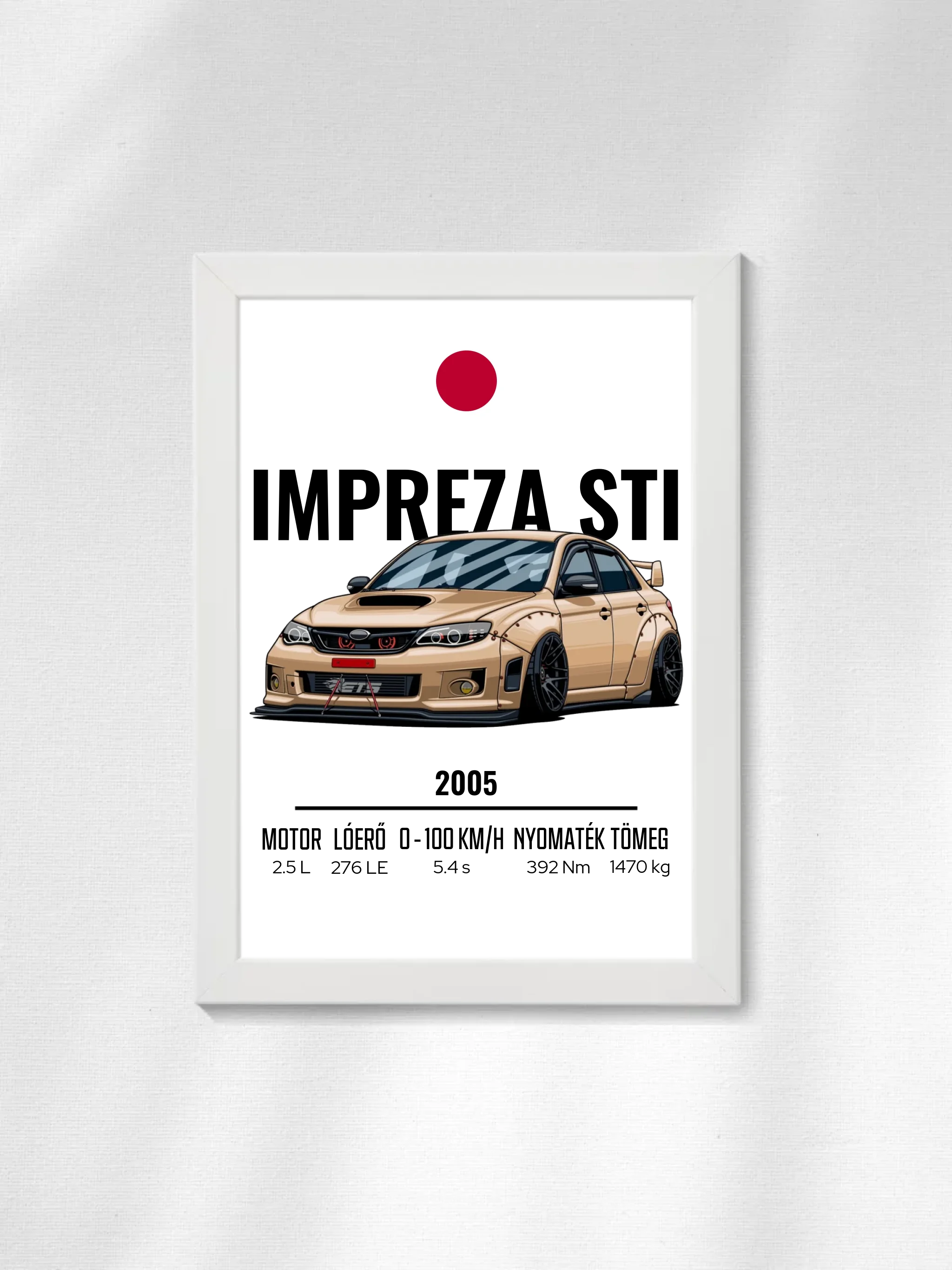 Autó illusztráció - Impreza STI 10. - Falikép