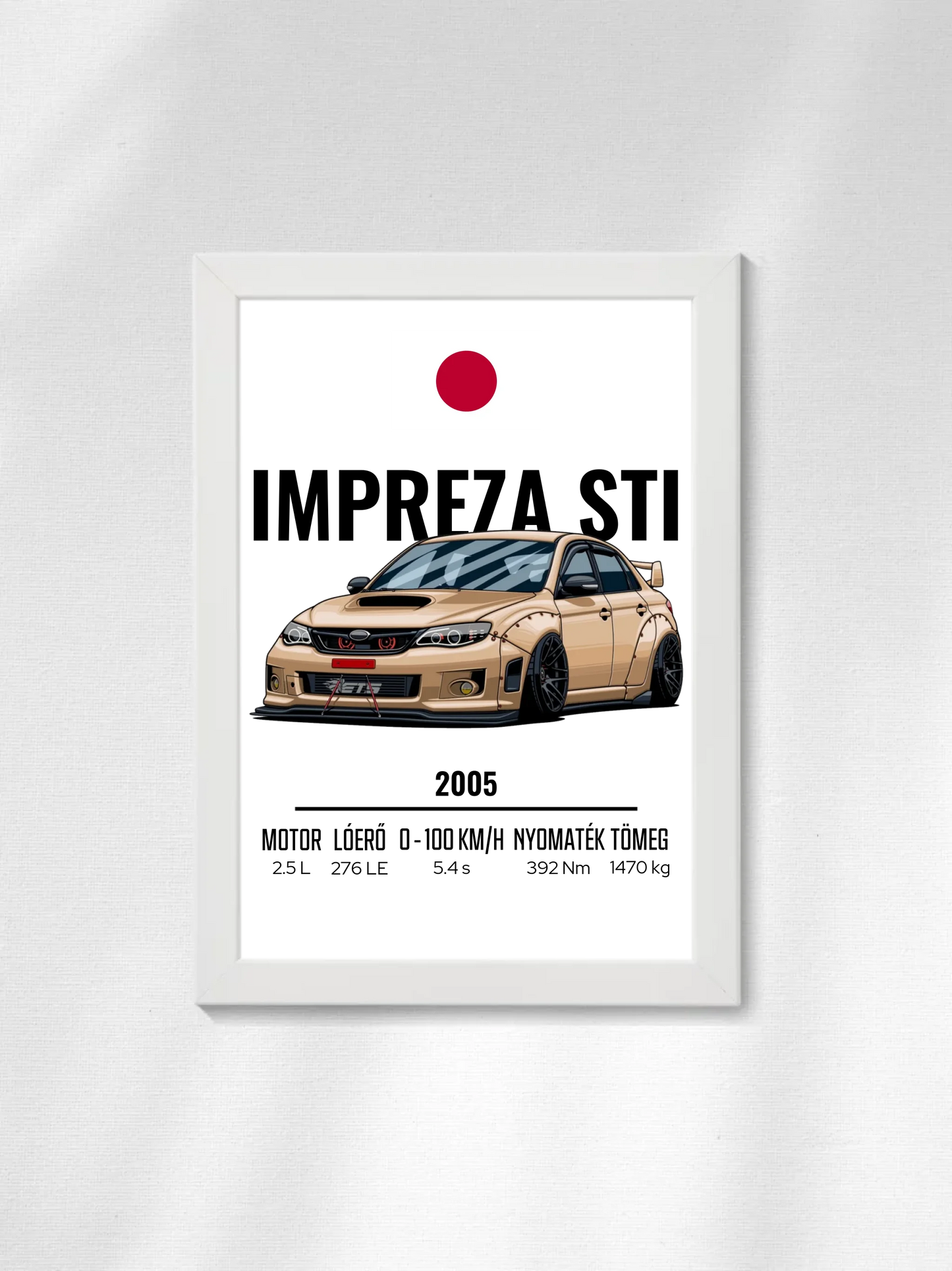 Autó illusztráció - Impreza STI 10. - Falikép