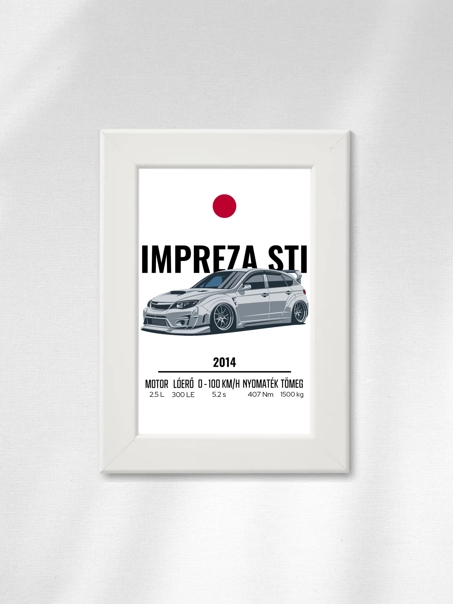 Autó illusztráció - Impreza STI 12. - Falikép