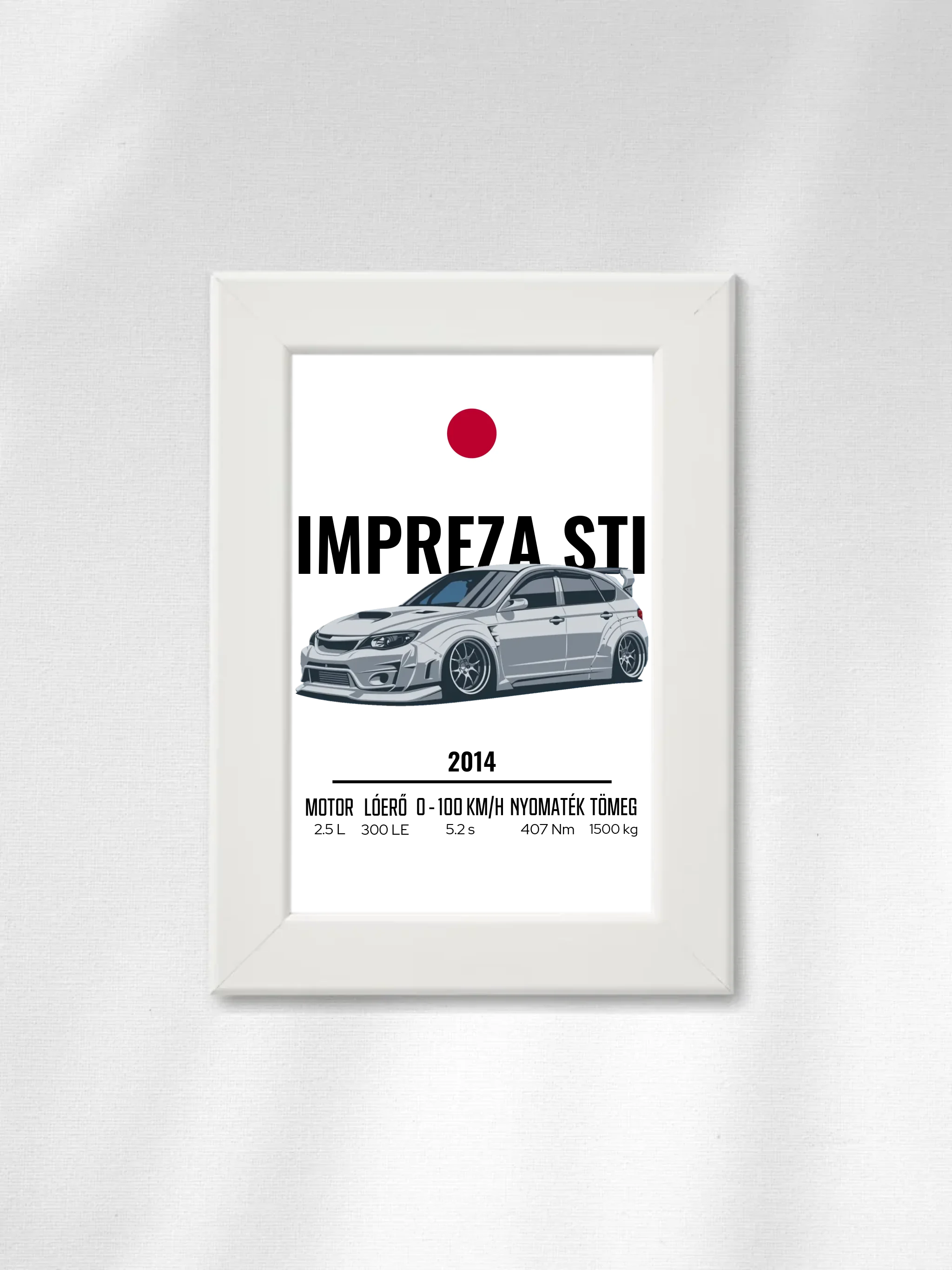 Autó illusztráció - Impreza STI 12. - Falikép