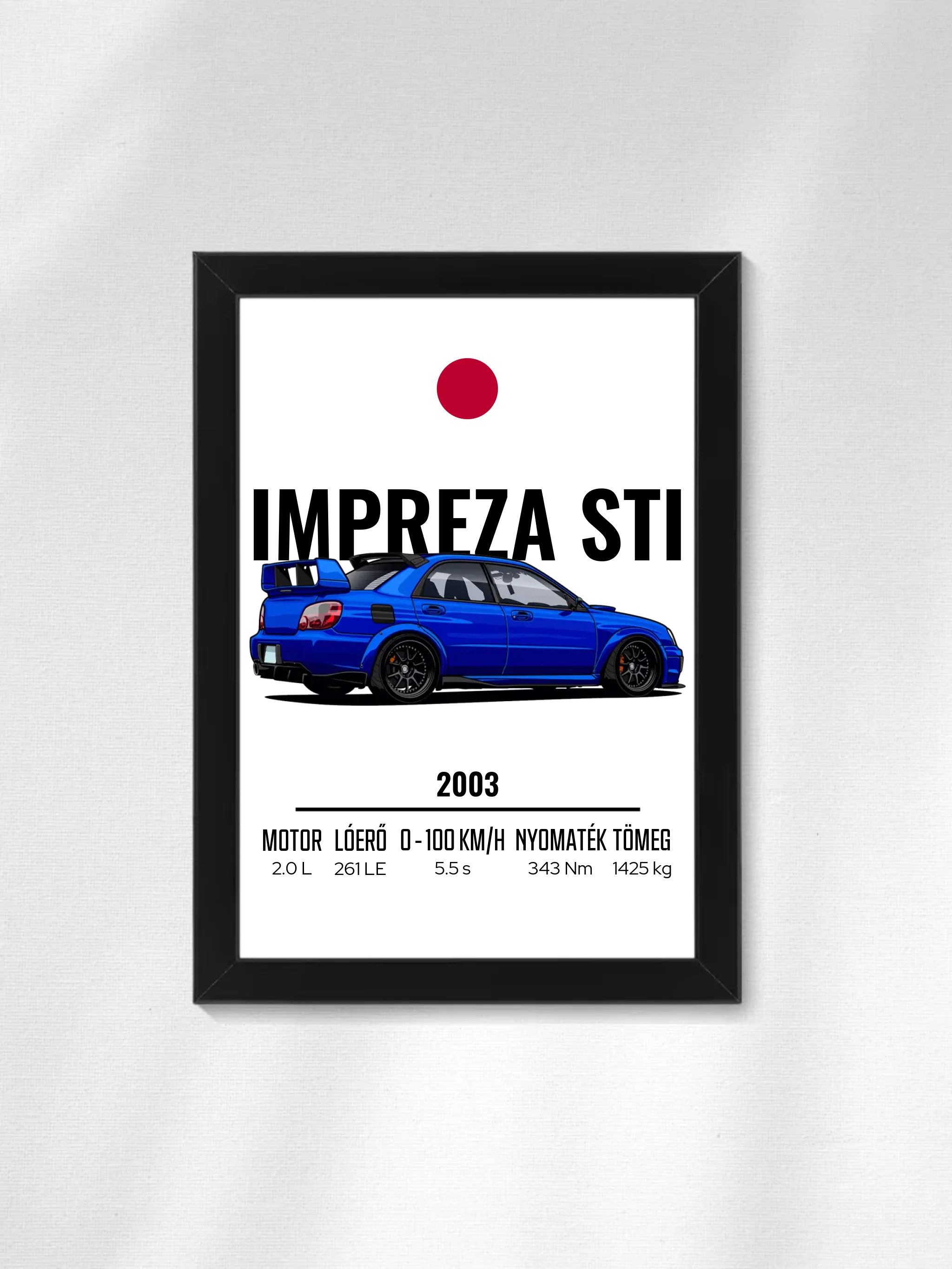 Autó illusztráció - Impreza STI 13. - Falikép