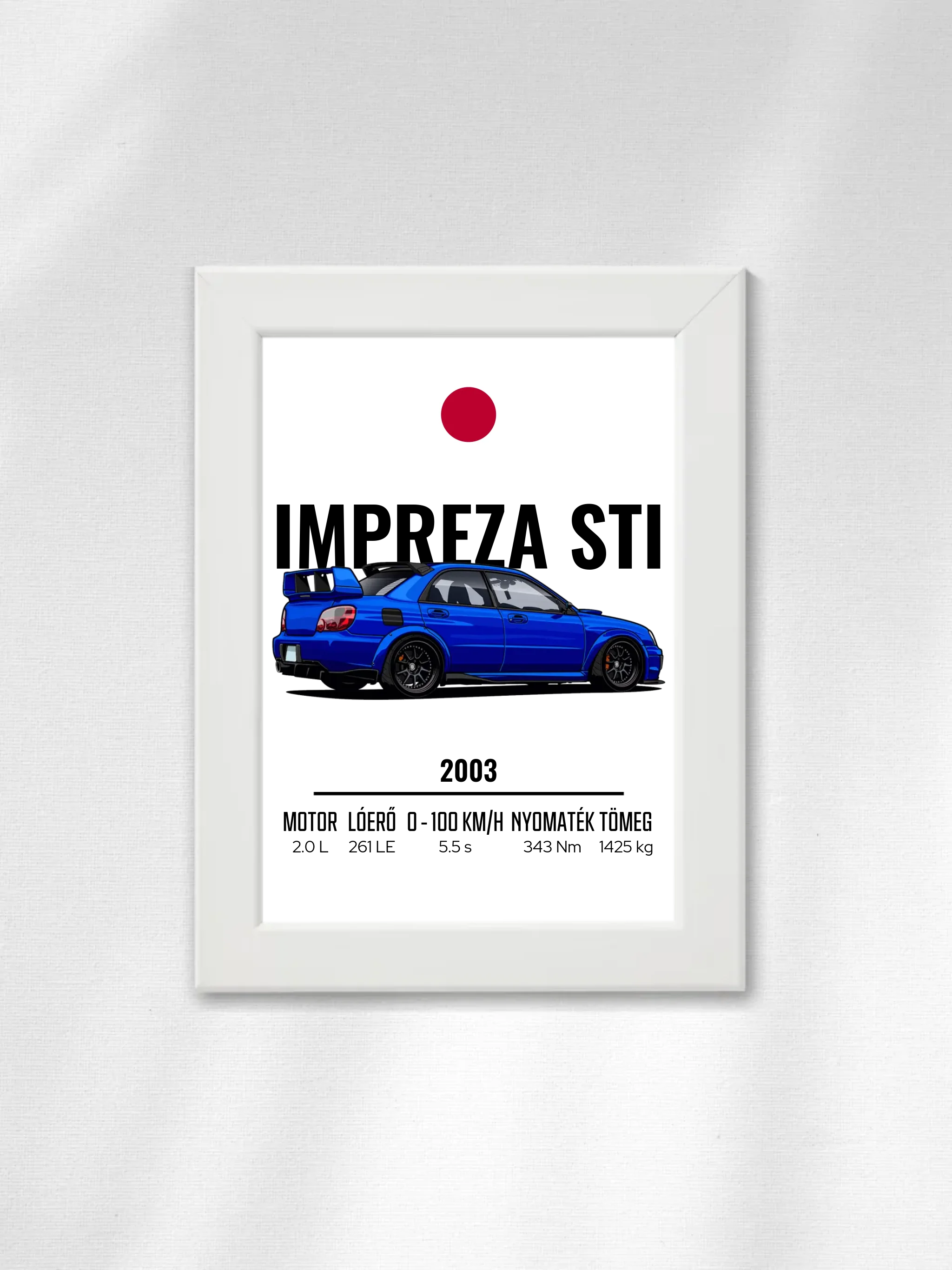 Autó illusztráció - Impreza STI 13. - Falikép