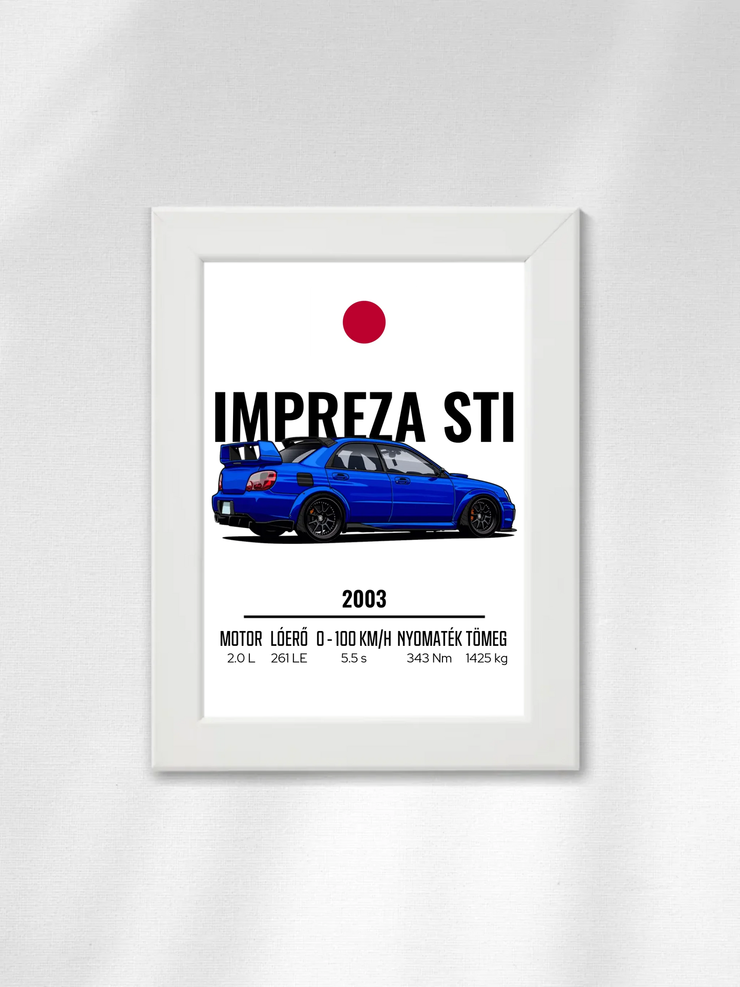 Autó illusztráció - Impreza STI 13. - Falikép