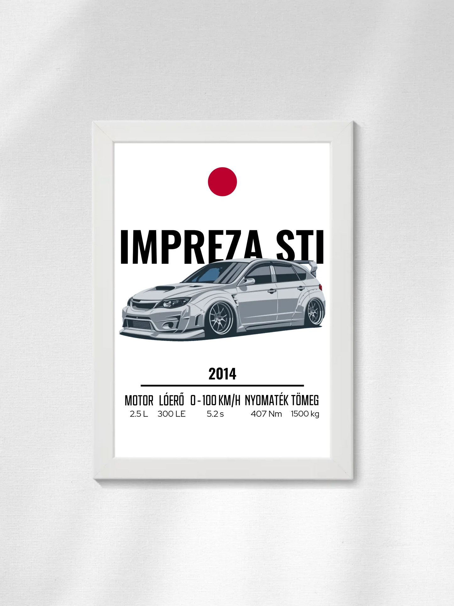 Autó illusztráció - Impreza STI 12. - Falikép