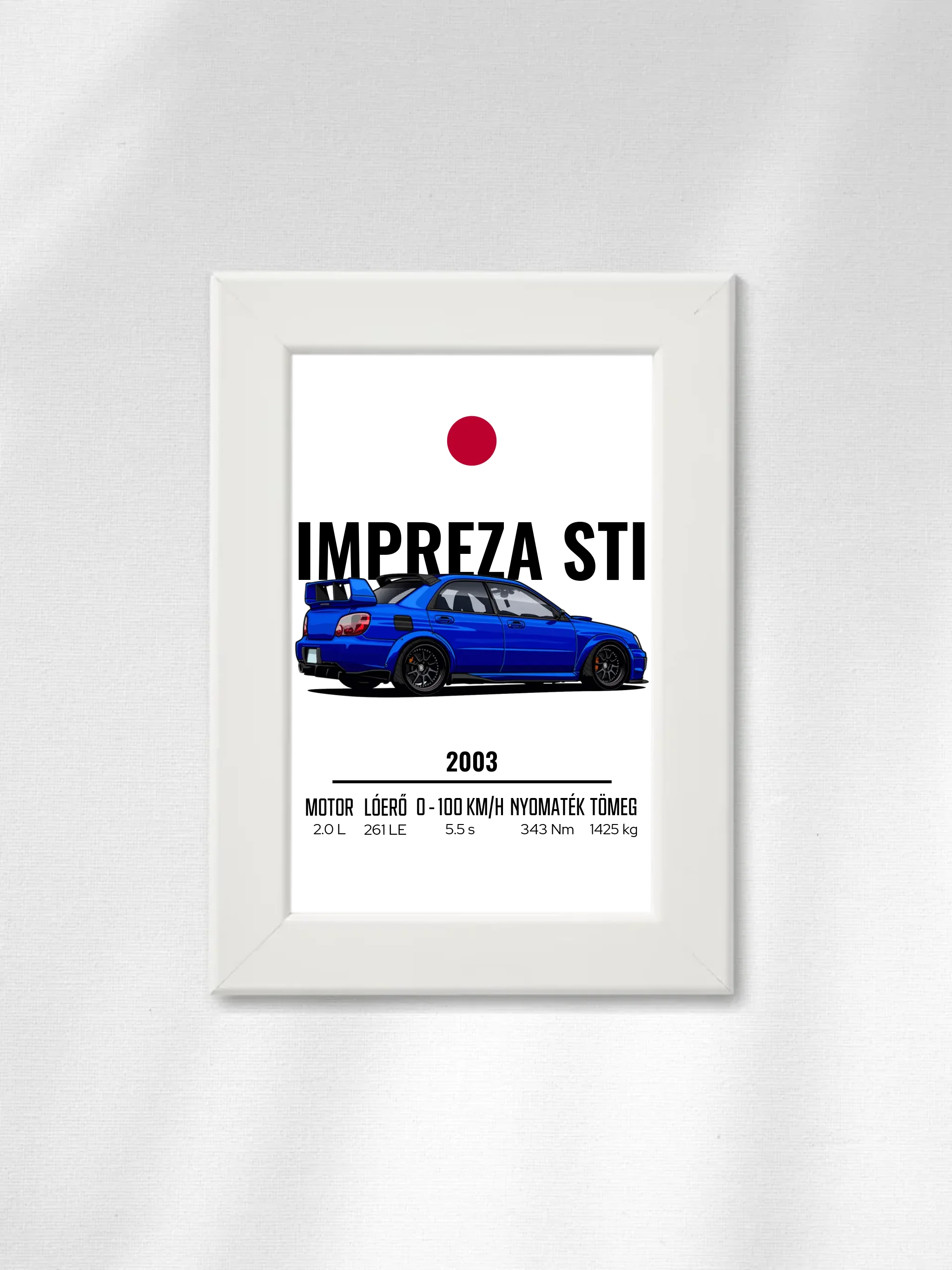 Autó illusztráció - Impreza STI 13. - Falikép