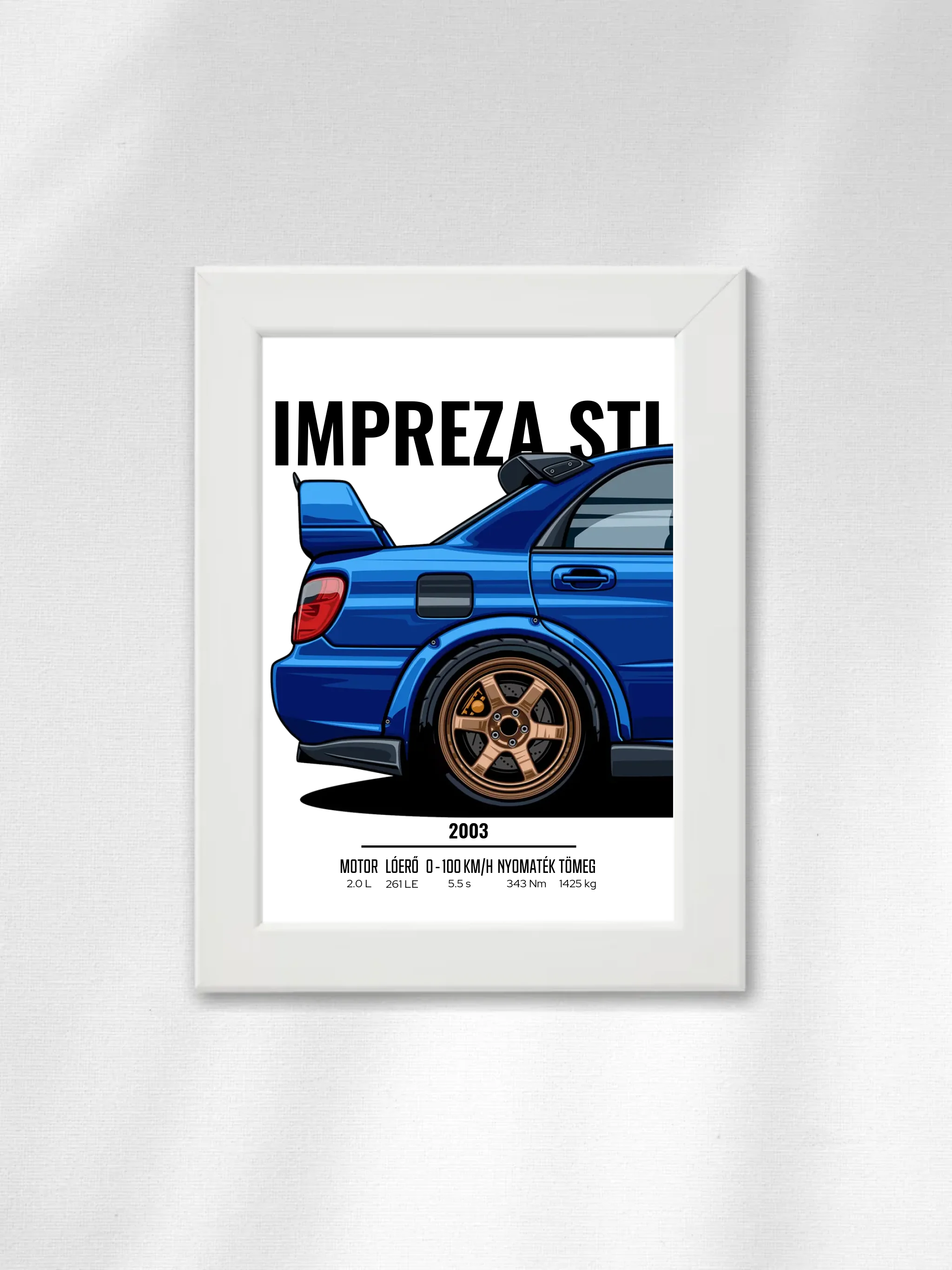 Autó illusztráció - Impreza STI 14. - Falikép