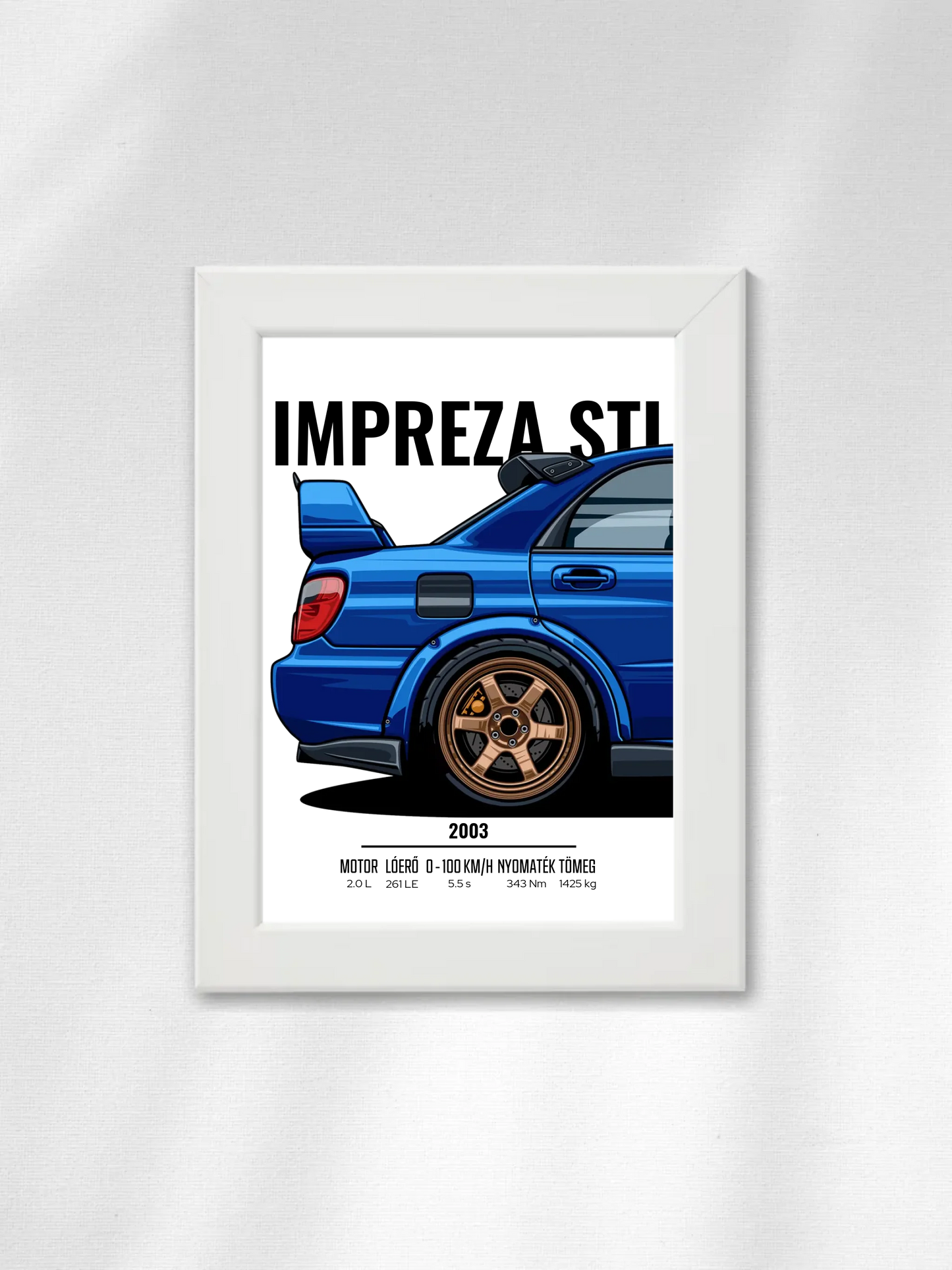 Autó illusztráció - Impreza STI 14. - Falikép