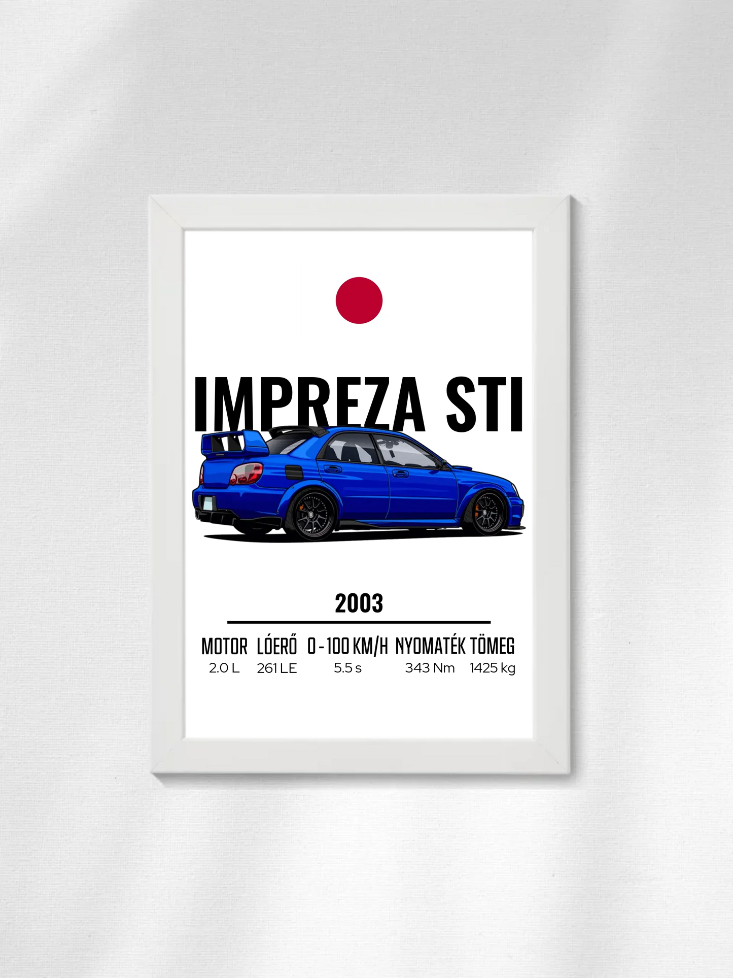 Autó illusztráció - Impreza STI 13. - Falikép