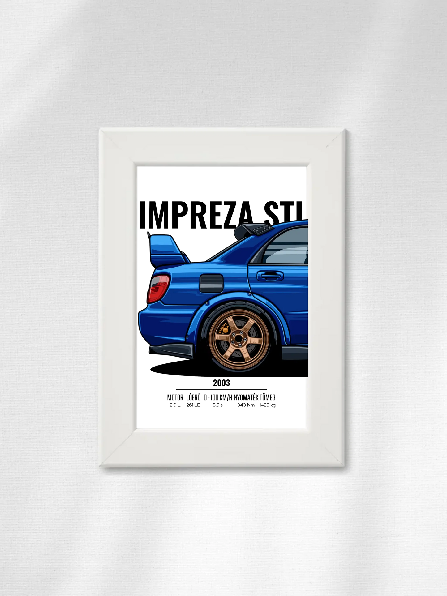 Autó illusztráció - Impreza STI 14. - Falikép