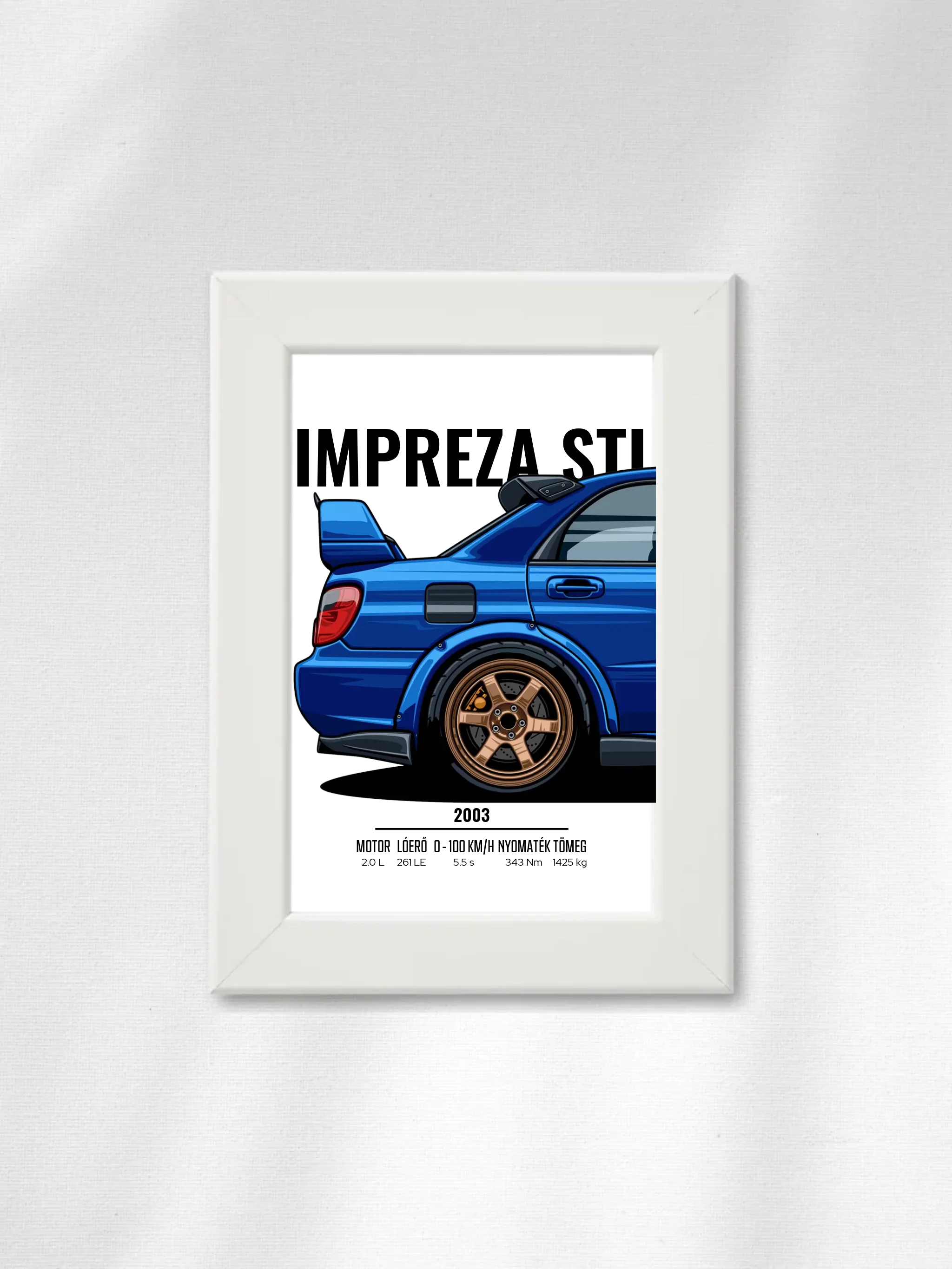 Autó illusztráció - Impreza STI 14. - Falikép