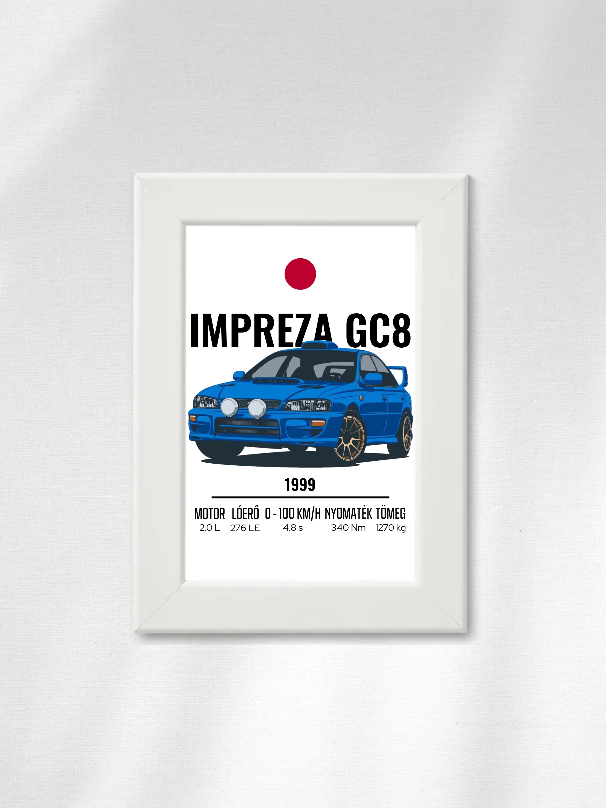 Autó illusztráció - Impreza GC8 19. - Falikép