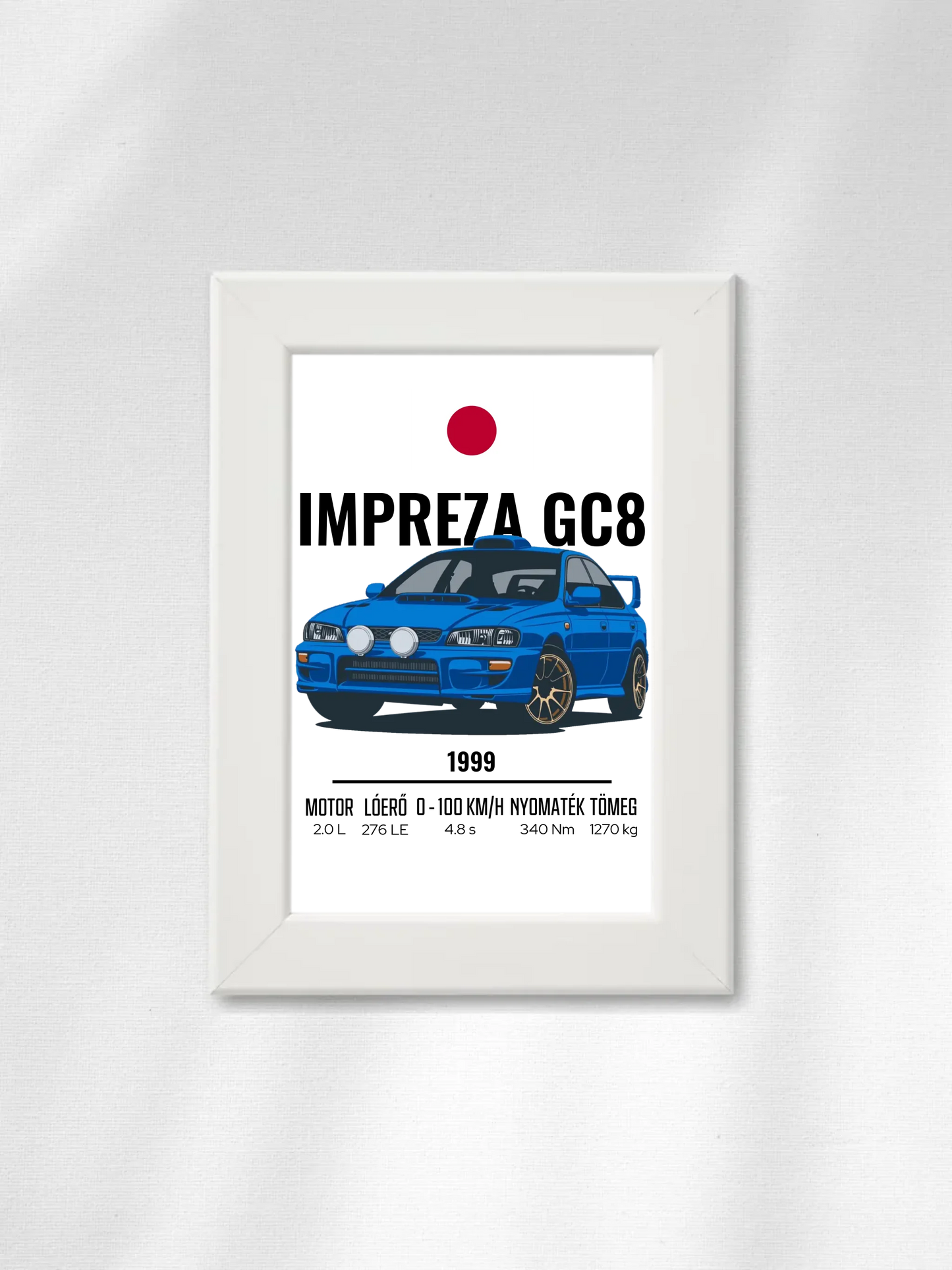 Autó illusztráció - Impreza GC8 19. - Falikép