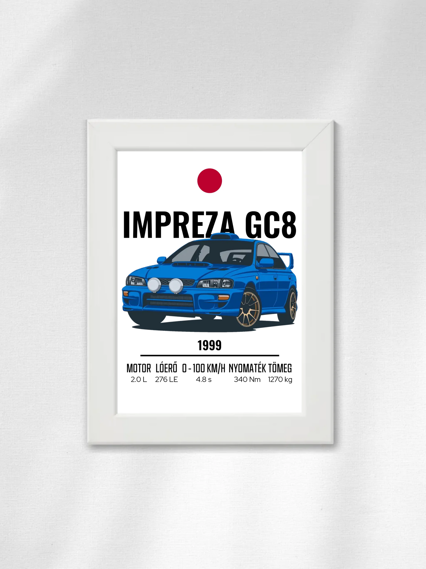 Autó illusztráció - Impreza GC8 19. - Falikép