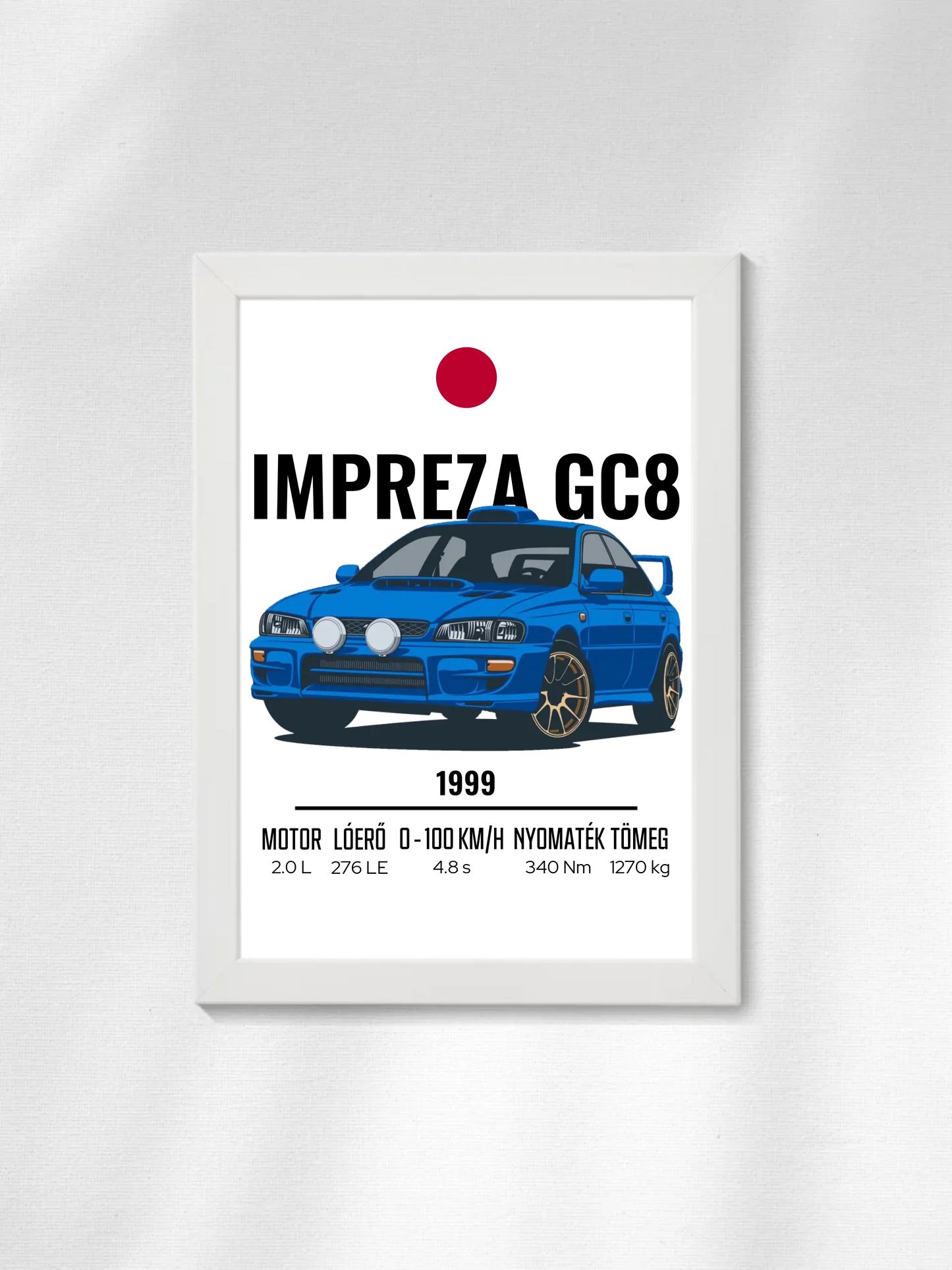 Autó illusztráció - Impreza GC8 19. - Falikép