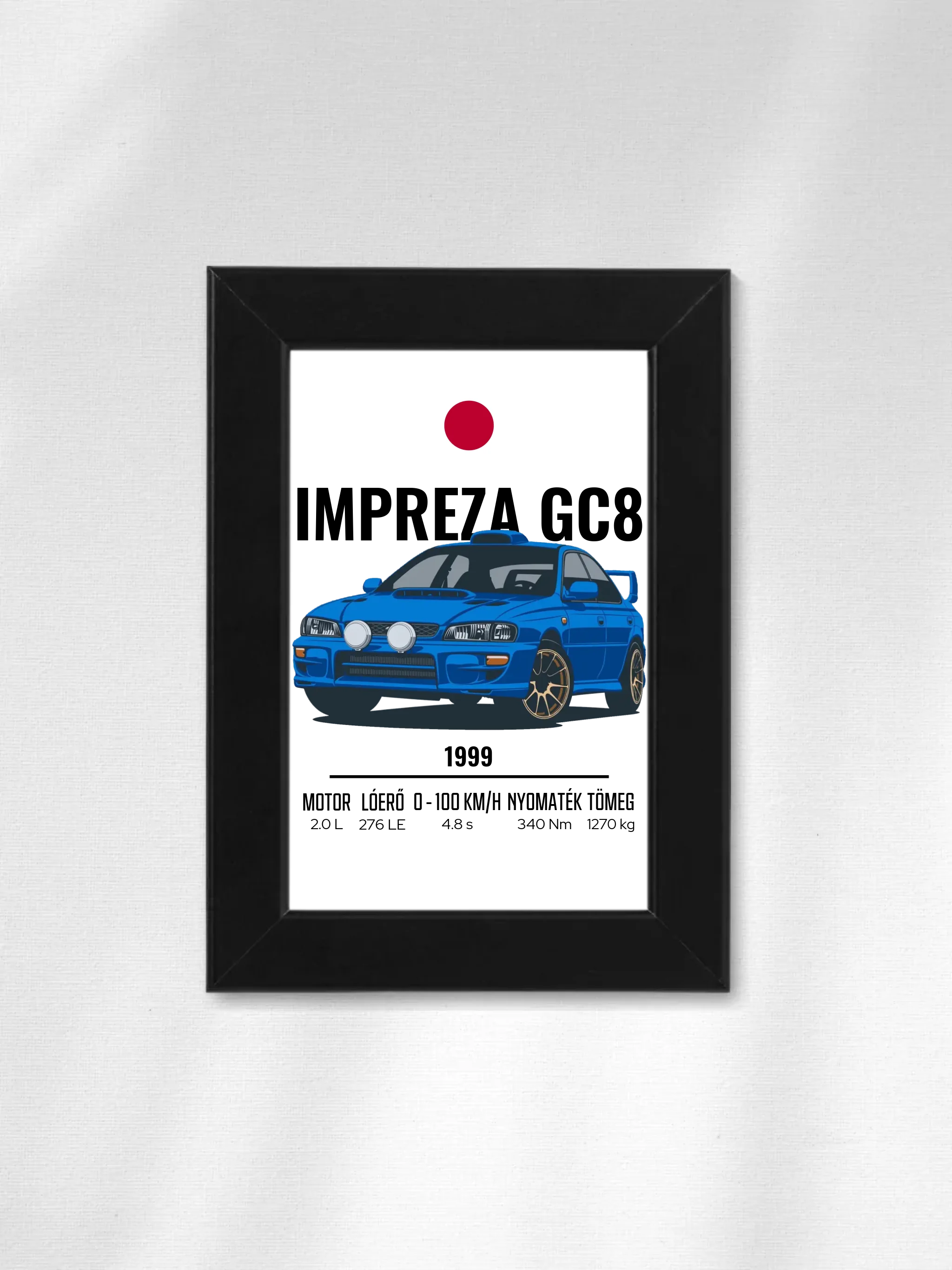 Autó illusztráció - Impreza GC8 19. - Falikép