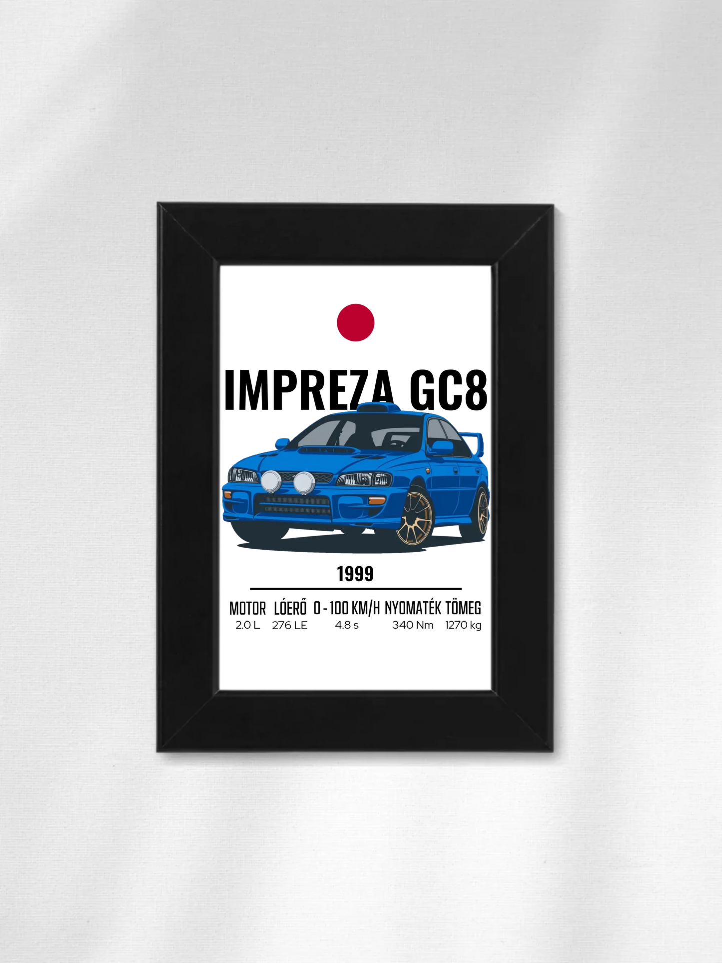 Autó illusztráció - Impreza GC8 19. - Falikép