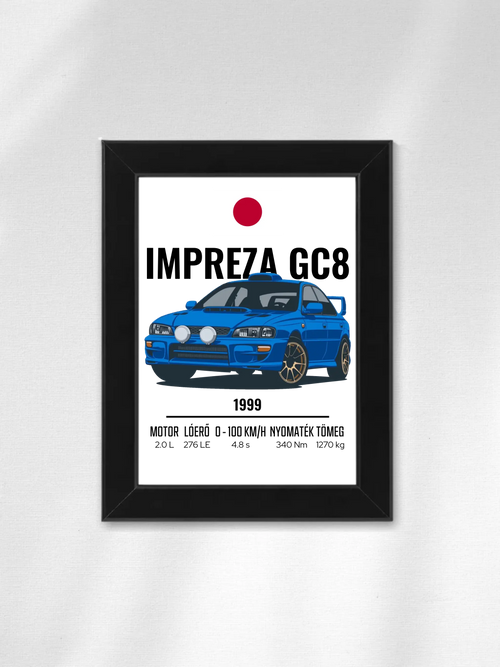 Autó illusztráció - Impreza GC8 19. - Falikép