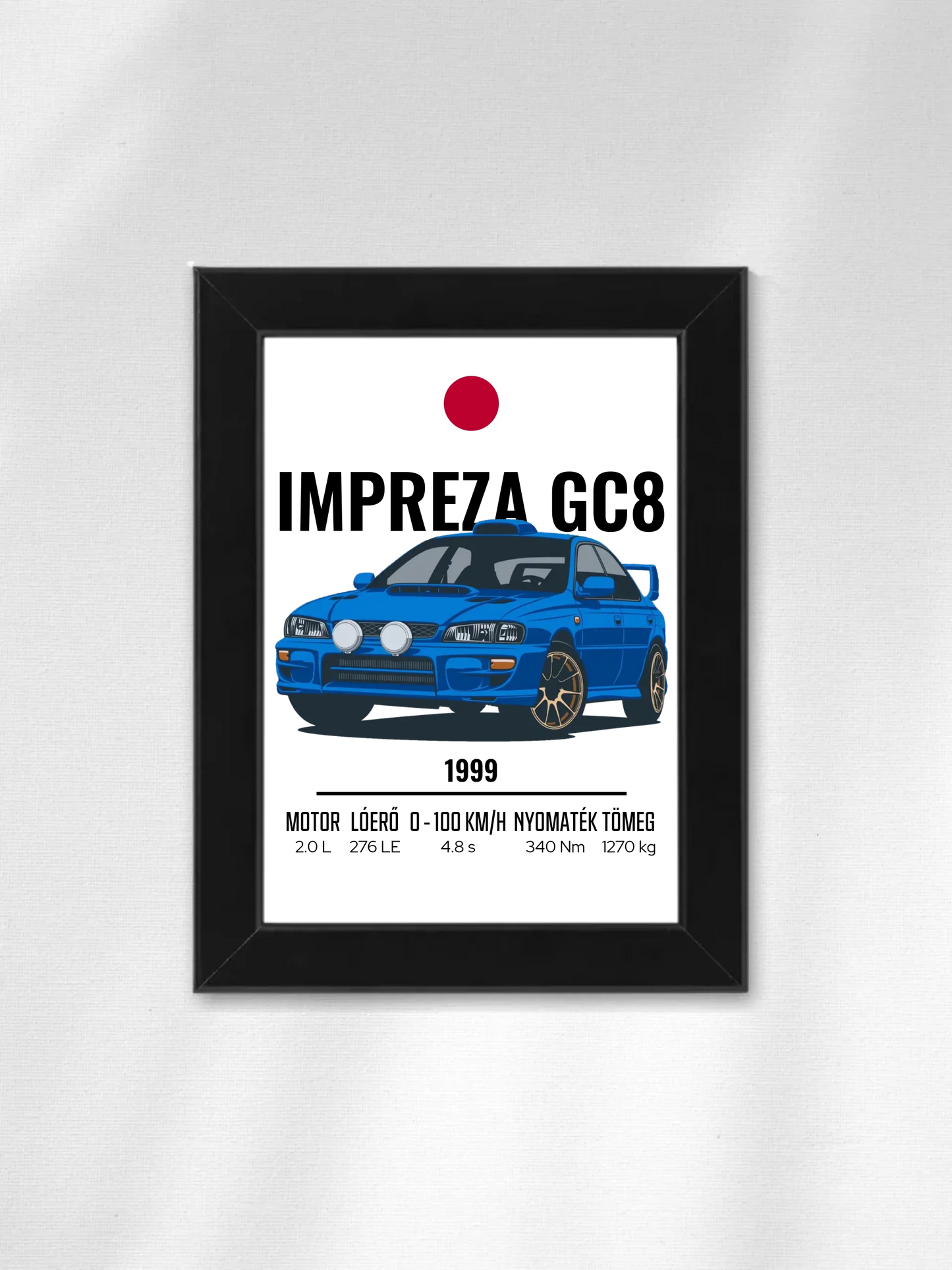 Autó illusztráció - Impreza GC8 19. - Falikép