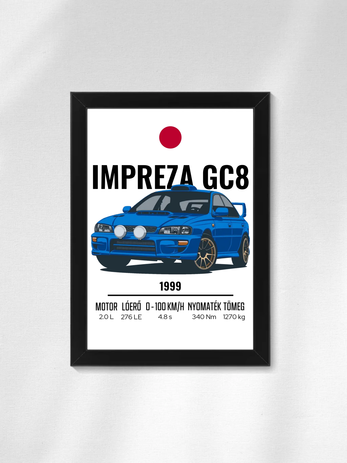 Autó illusztráció - Impreza GC8 19. - Falikép