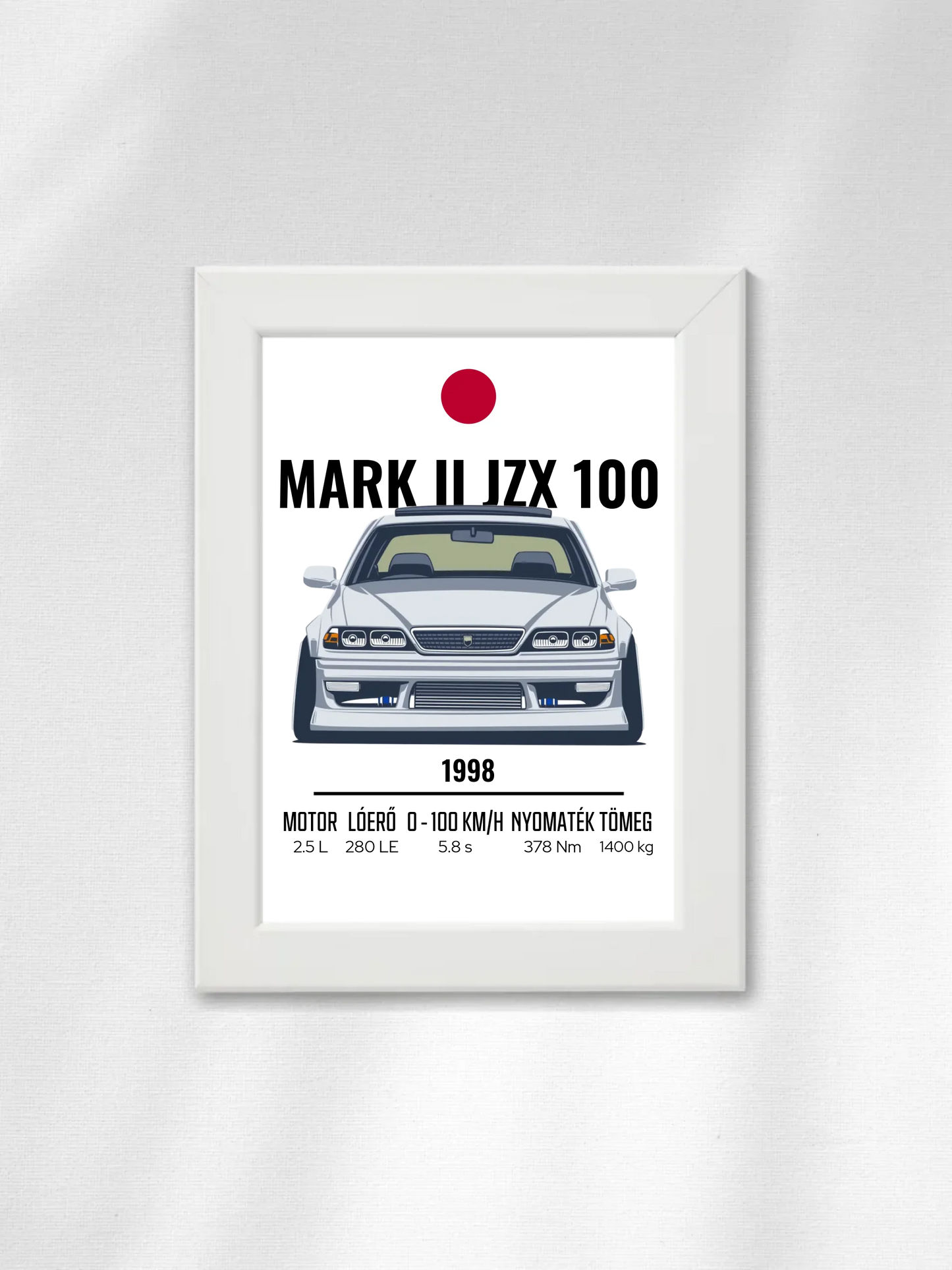 Autó illusztráció - Mark II JZX 100 53. - Falikép