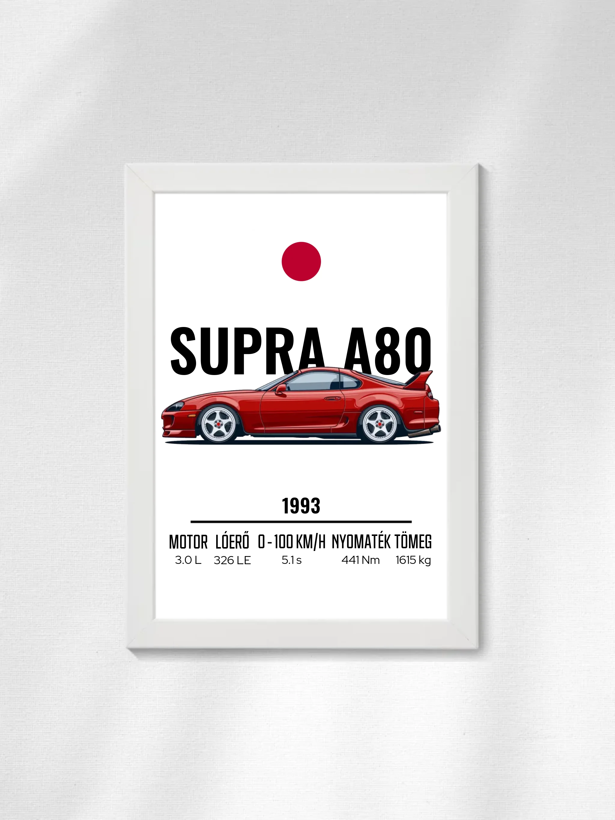 Autó illusztráció - Supra A80 52. - Falikép