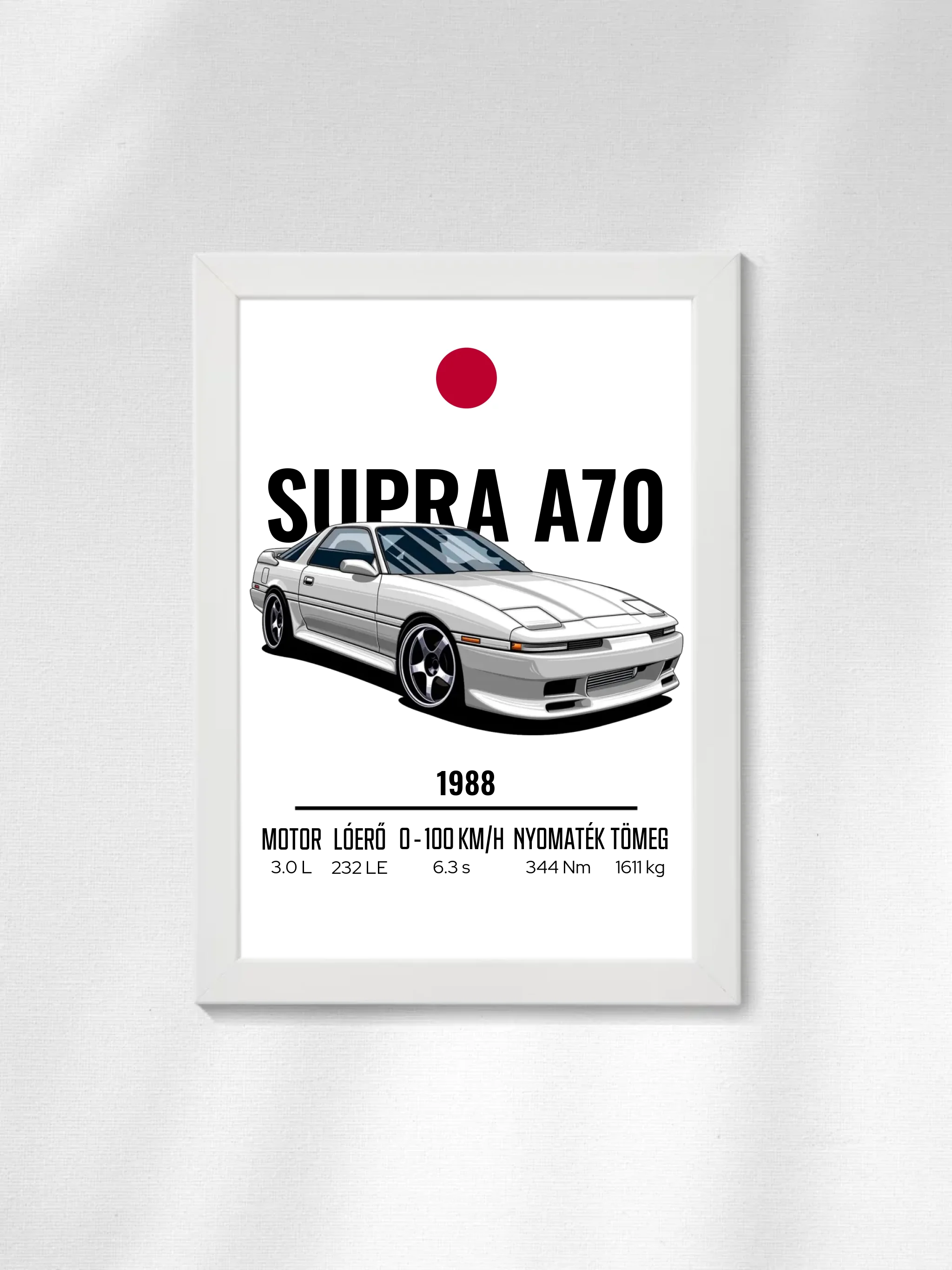 Autó illusztráció - Supra A70 55. - Falikép