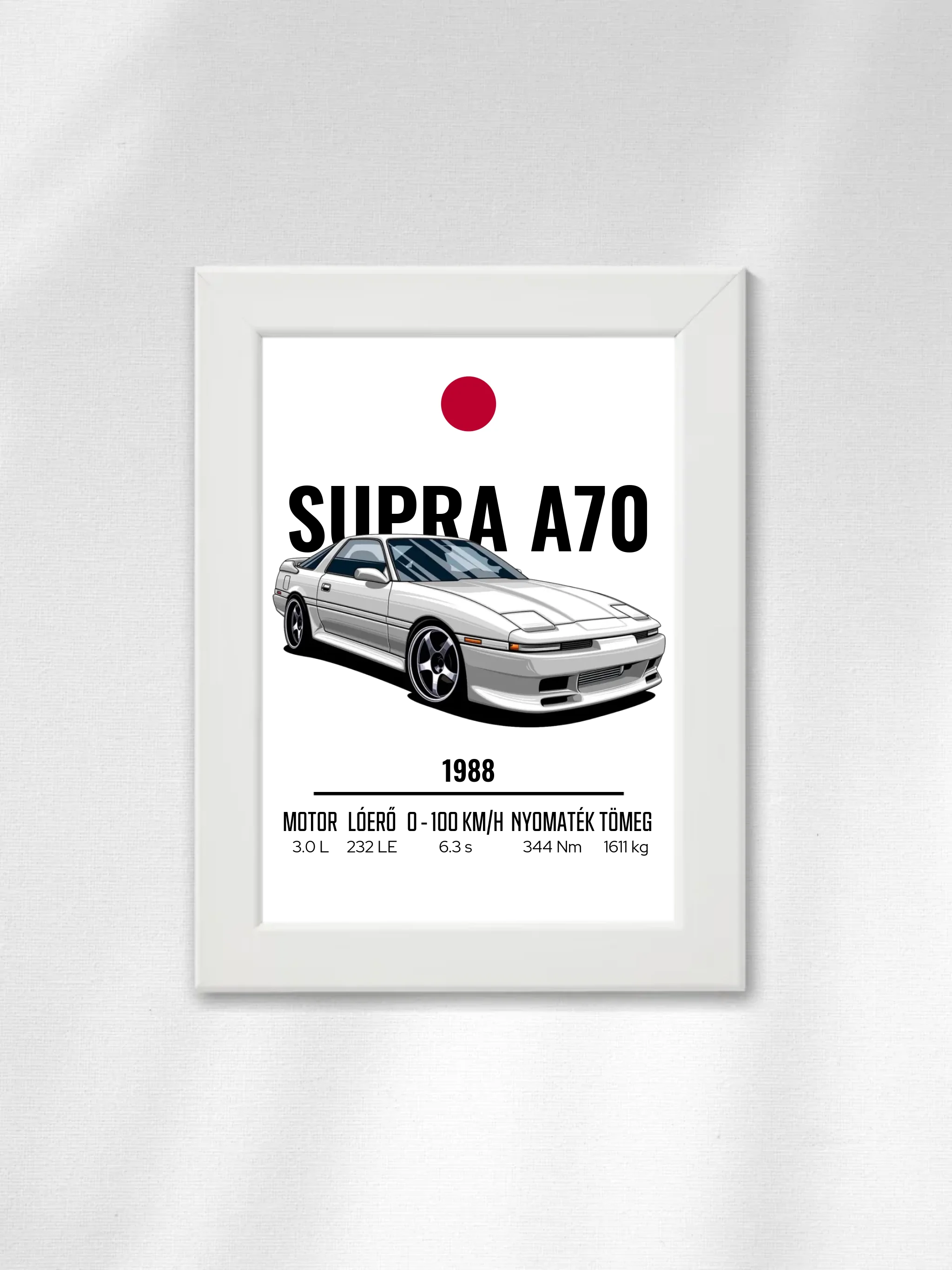 Autó illusztráció - Supra A70 55. - Falikép