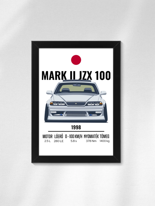 Autó illusztráció - Mark II JZX 100 53. - Falikép