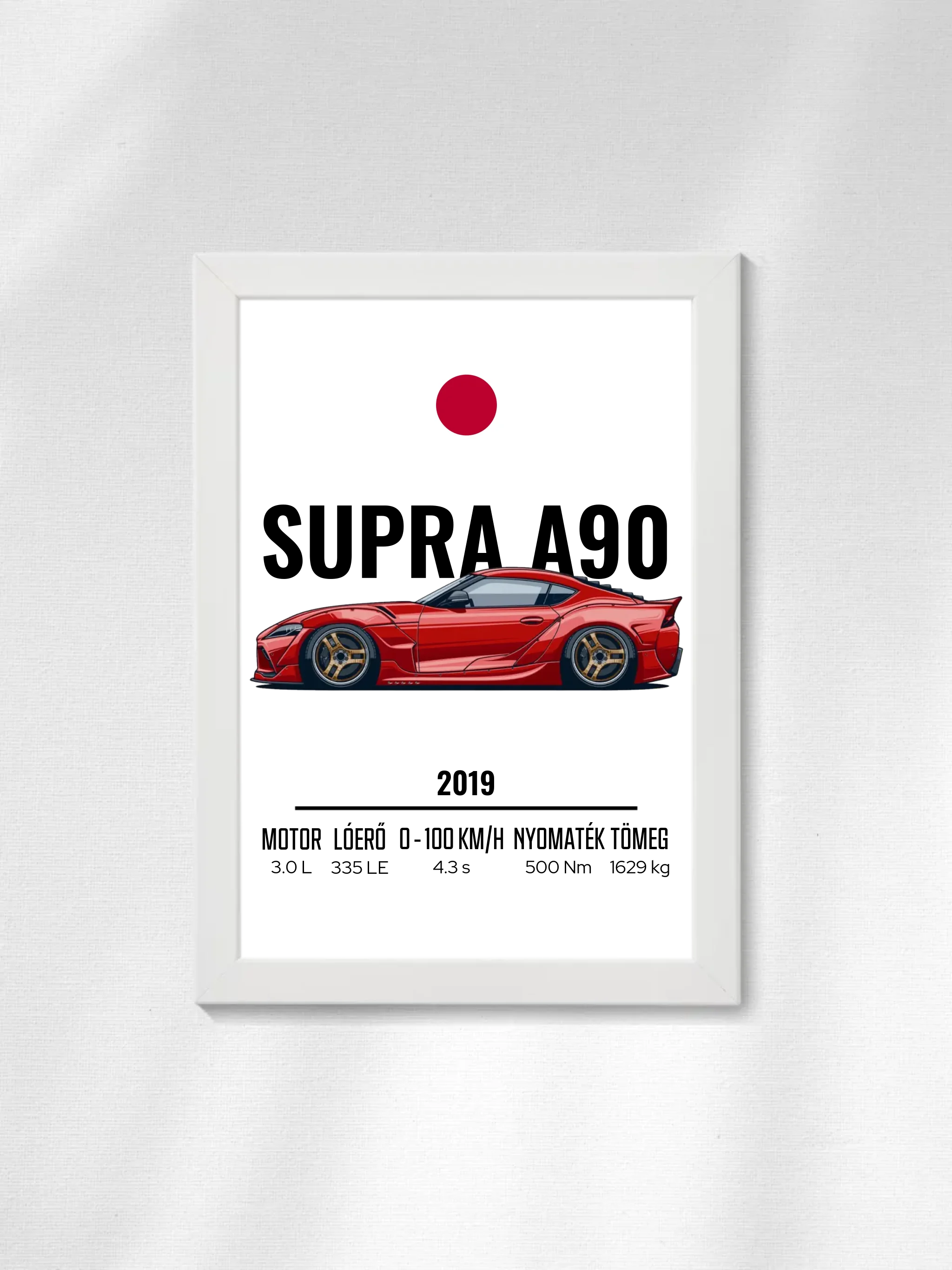 Autó illusztráció - Supra A90 60. - Falikép