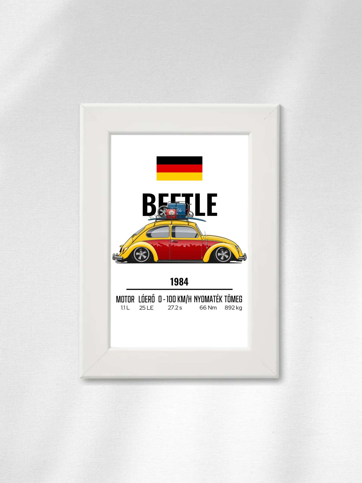 Autó illusztráció - Beetle 59. - Falikép