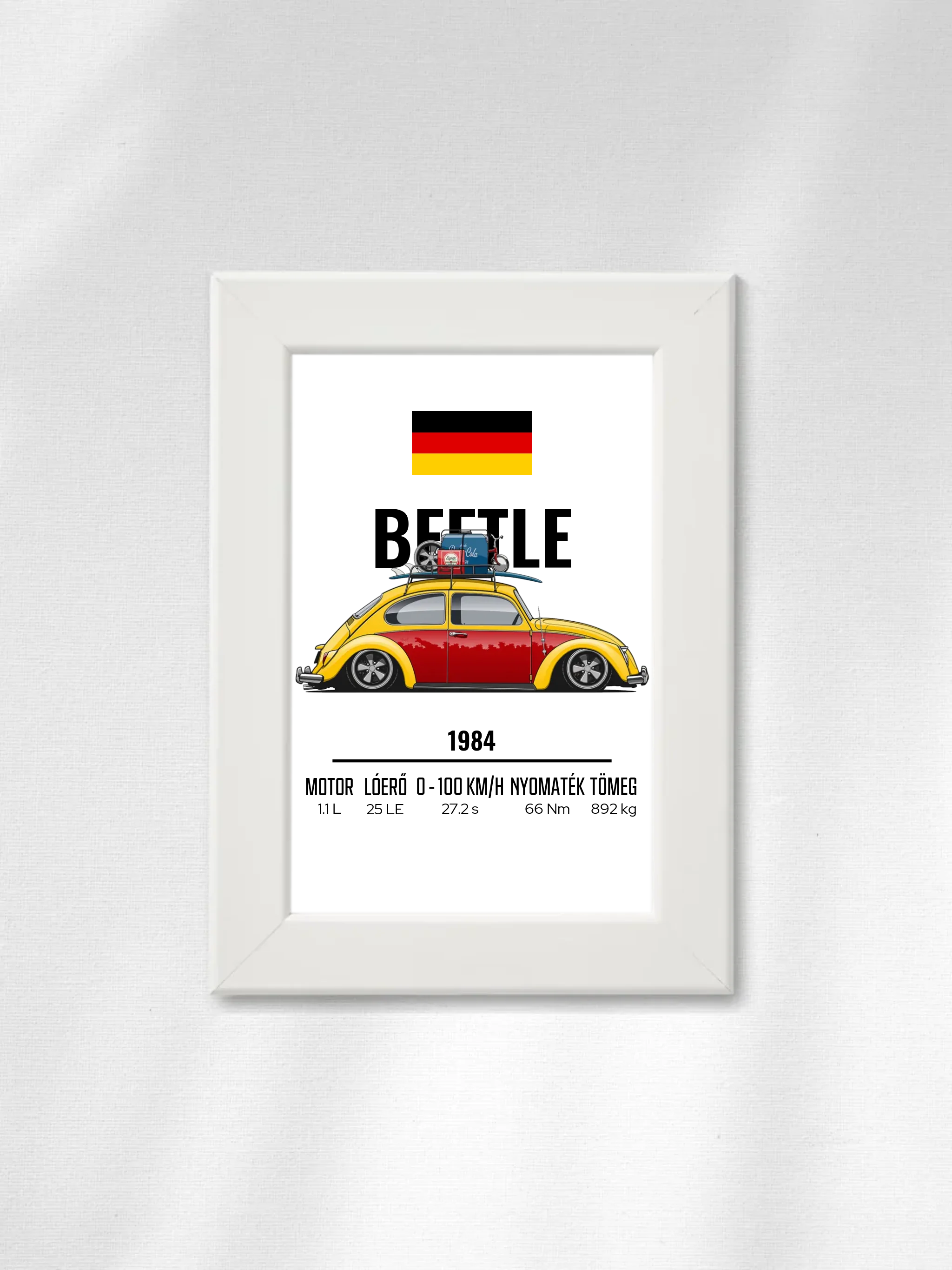 Autó illusztráció - Beetle 59. - Falikép