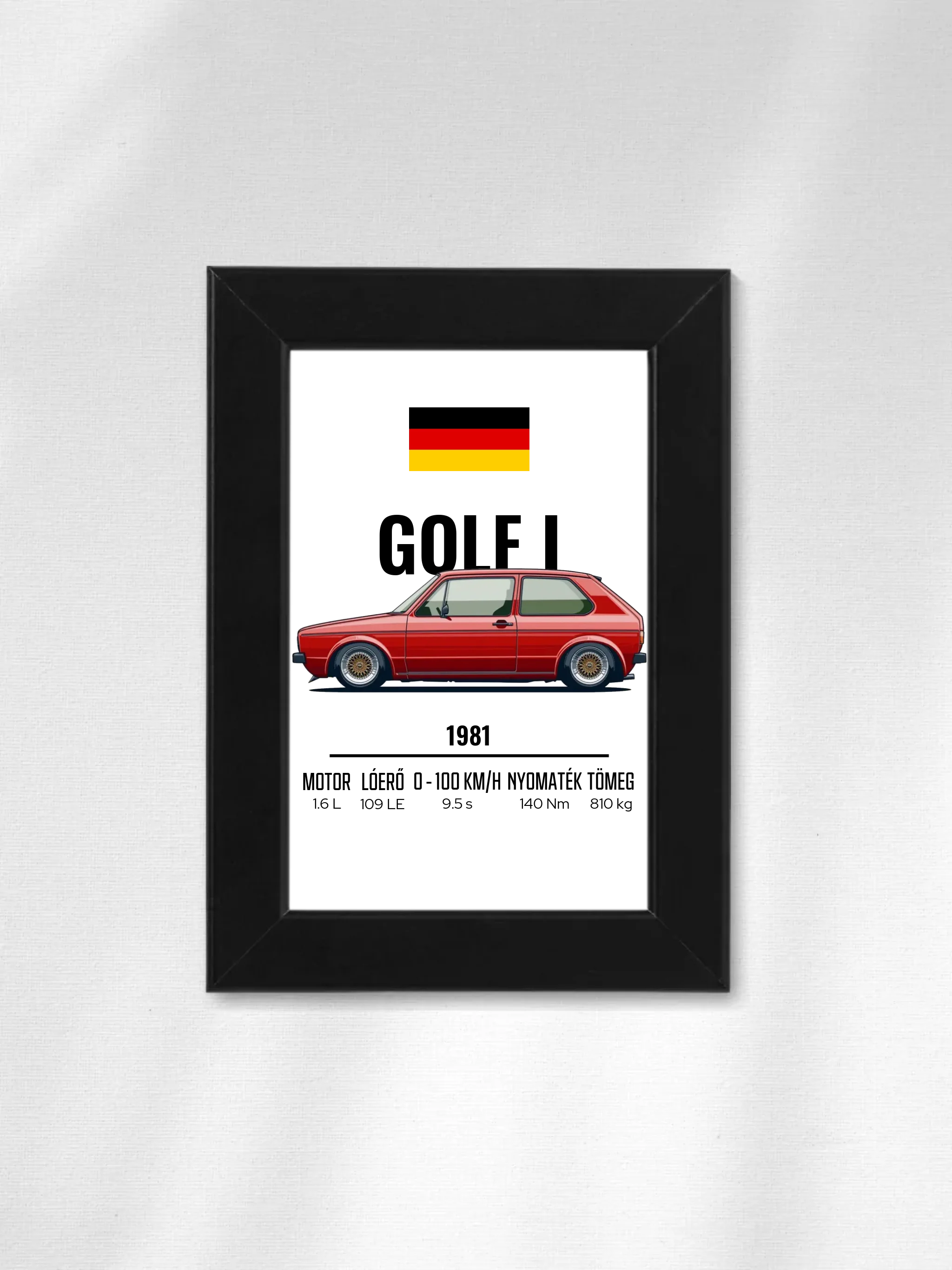 Autó illusztráció - Golf I 60. - Falikép