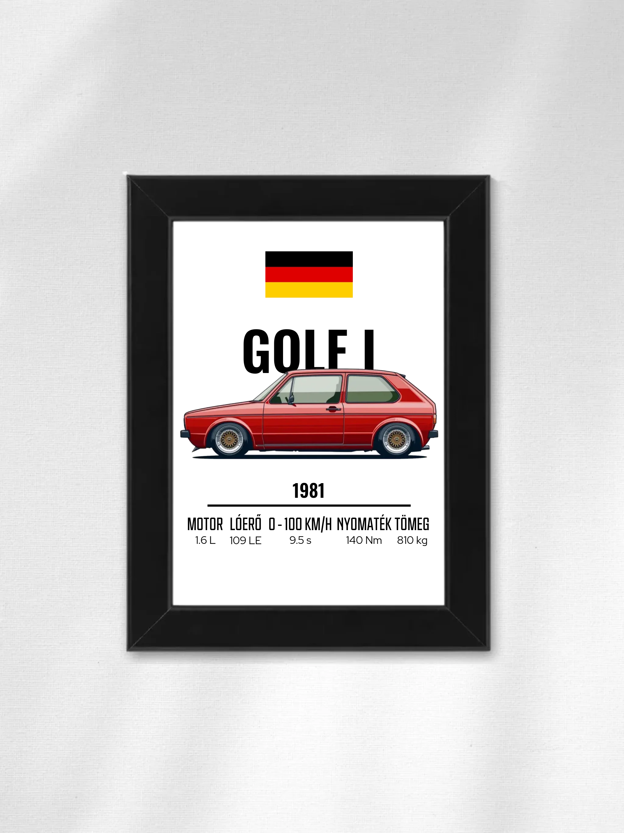 Autó illusztráció - Golf I 60. - Falikép