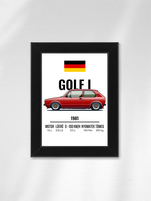 Autó illusztráció - Golf I 60. - Falikép