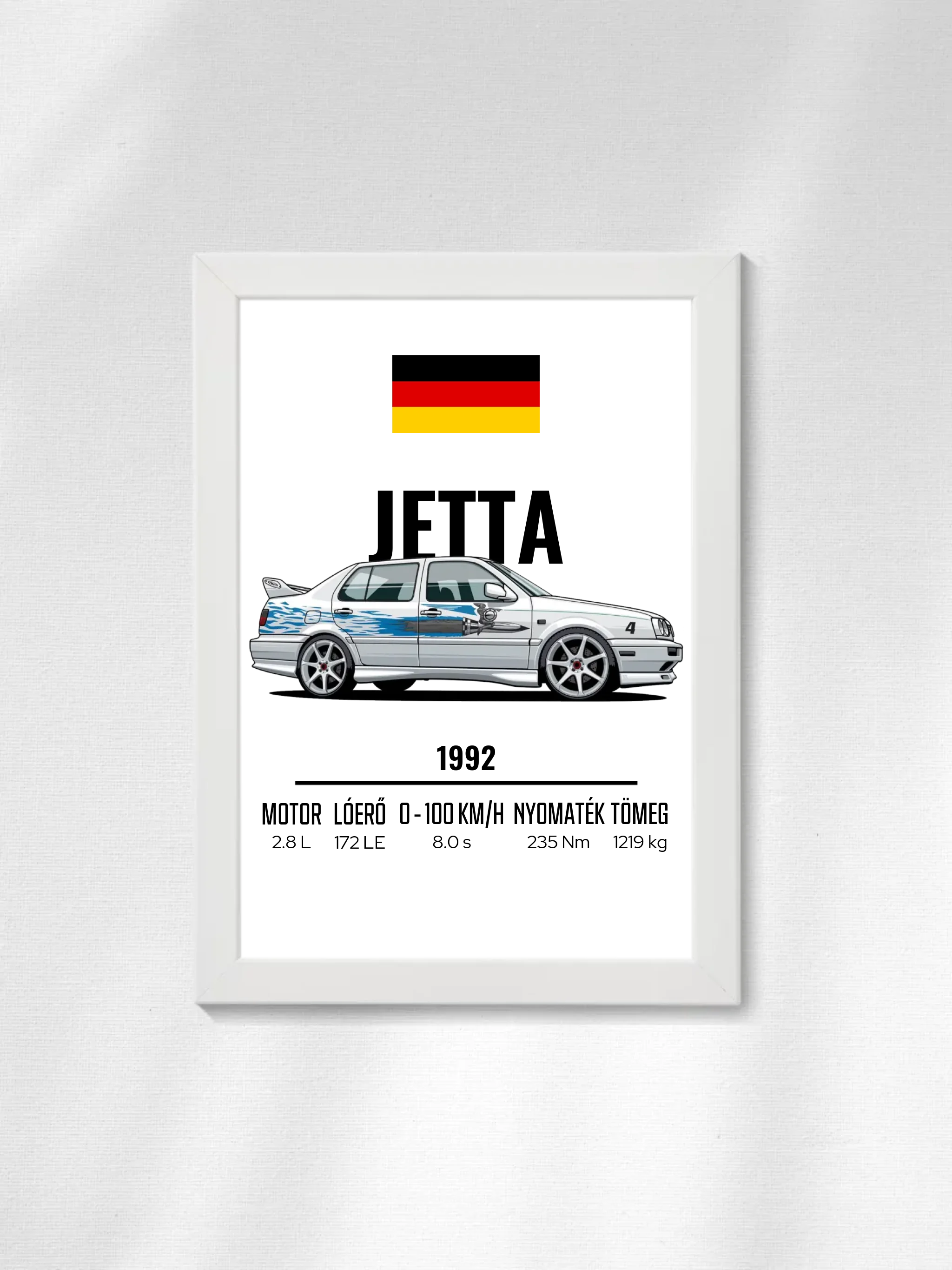 Autó illusztráció - Jetta 61. - Falikép