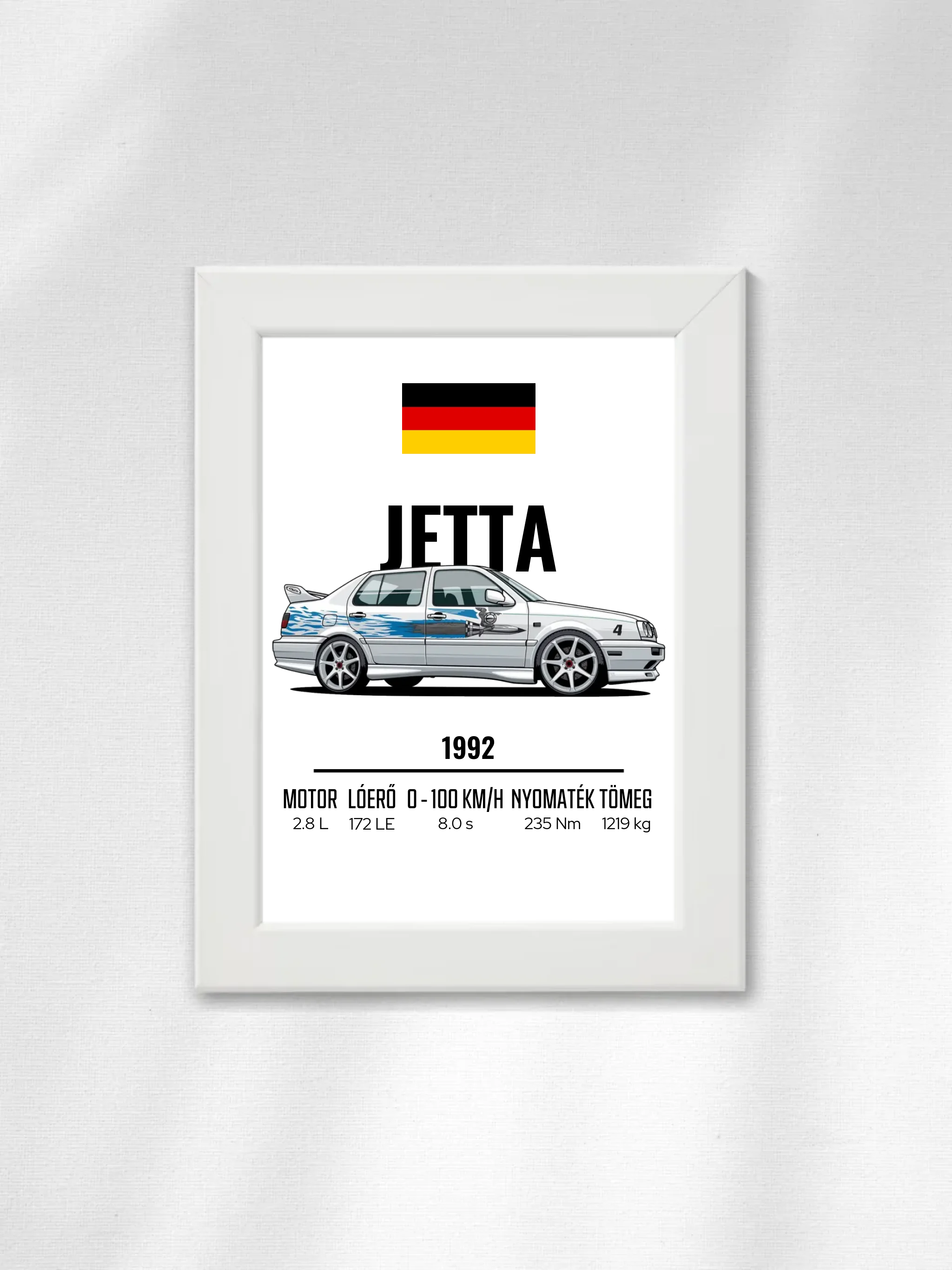 Autó illusztráció - Jetta 61. - Falikép
