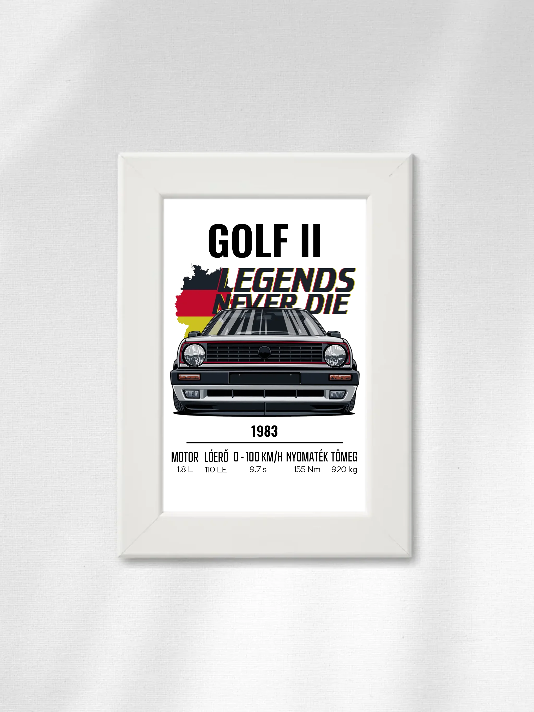 Autó illusztráció - Golf II 63. - Falikép