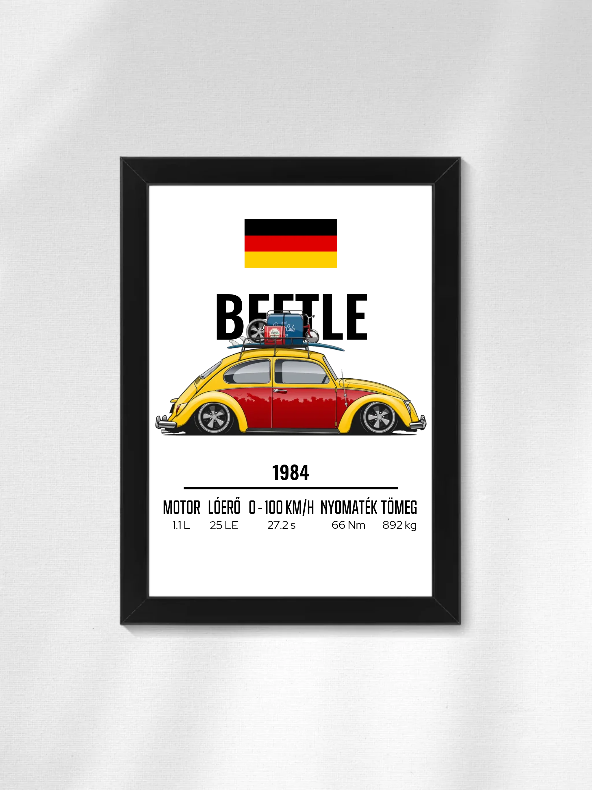 Autó illusztráció - Beetle 59. - Falikép